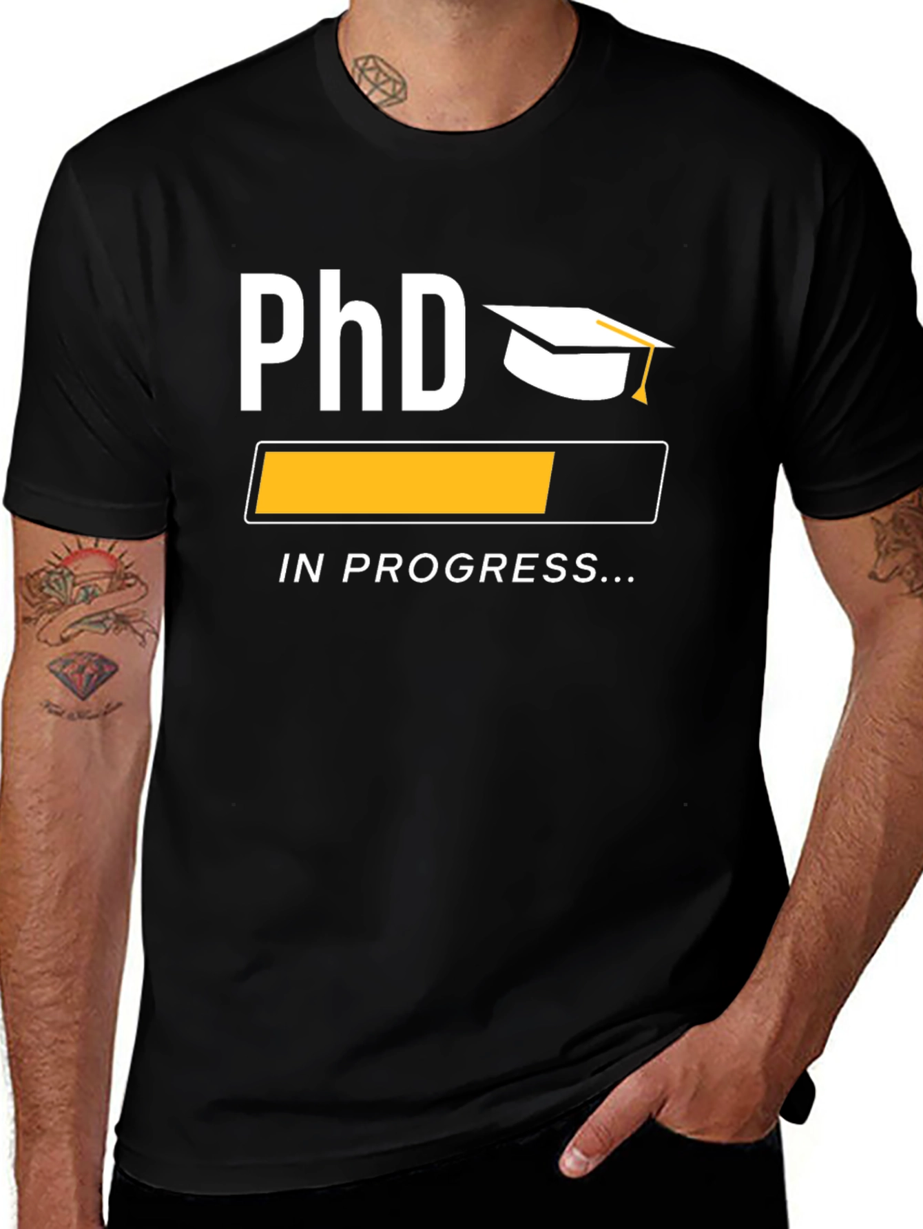 Variant 22 of PhD In Progress Black Graphic Tee
