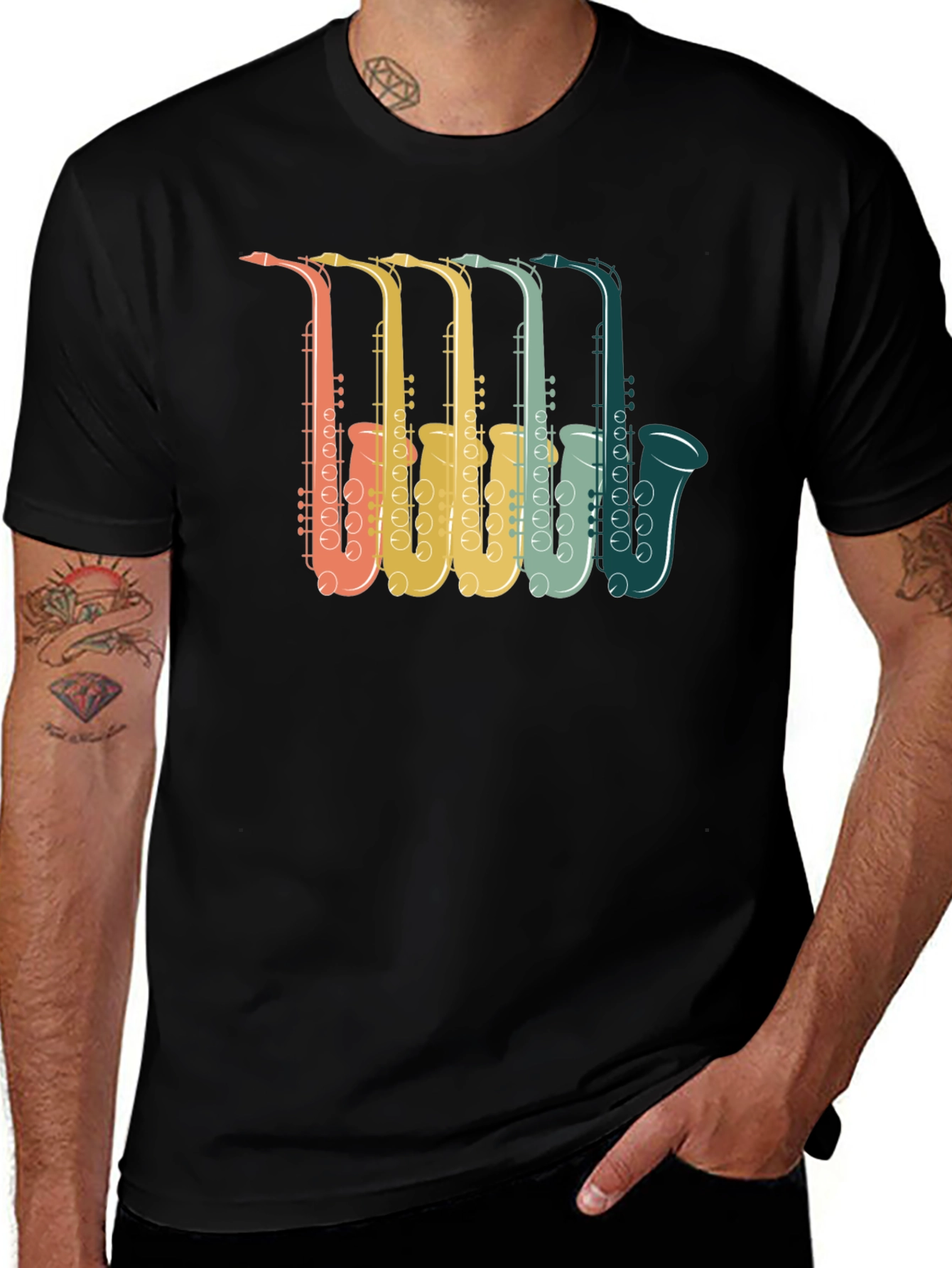 Retro Saxophone Music Lover T-Shirt