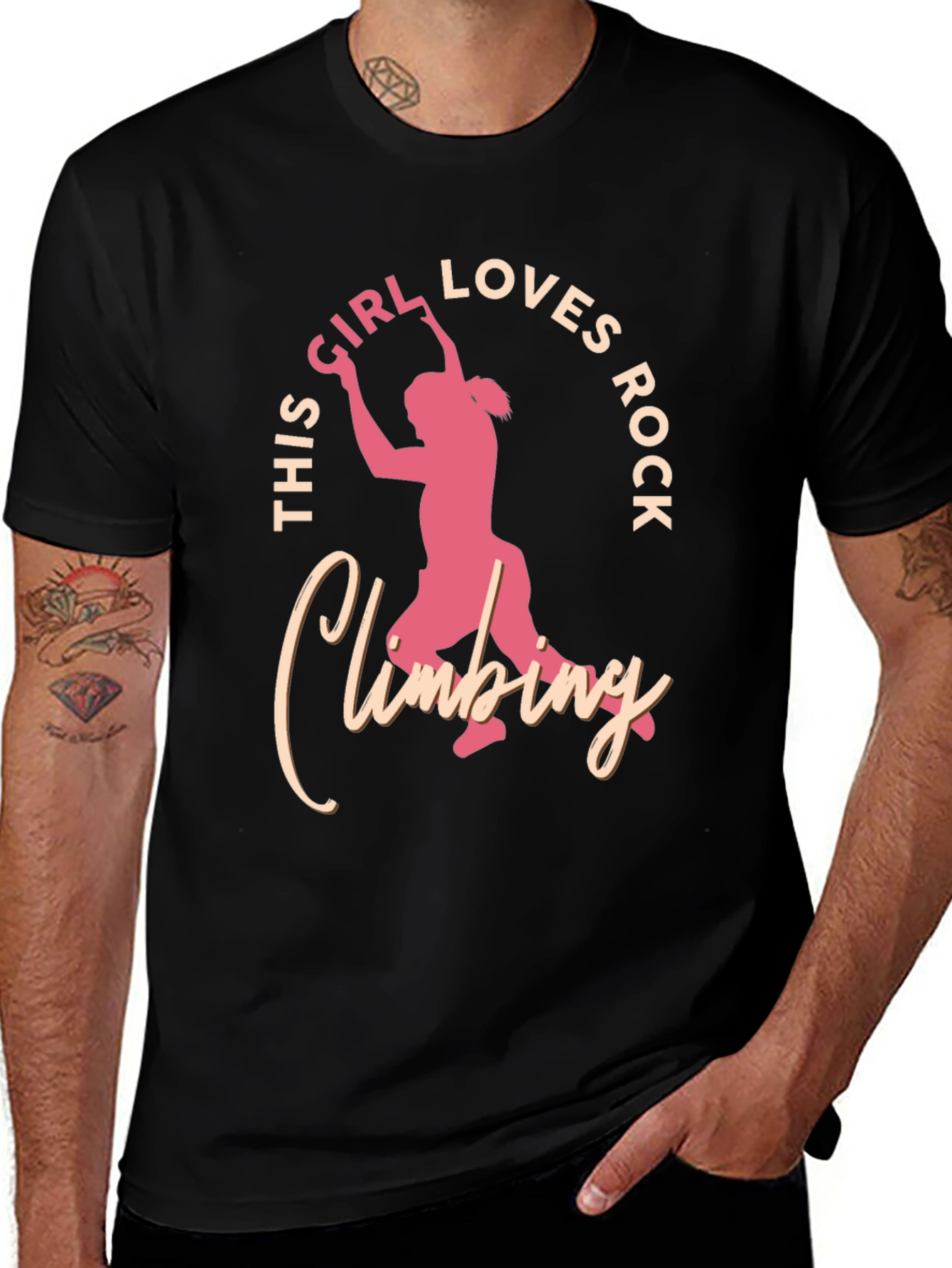 Variant 7 of Rock Climbing Girl T-Shirt - Loves Rock