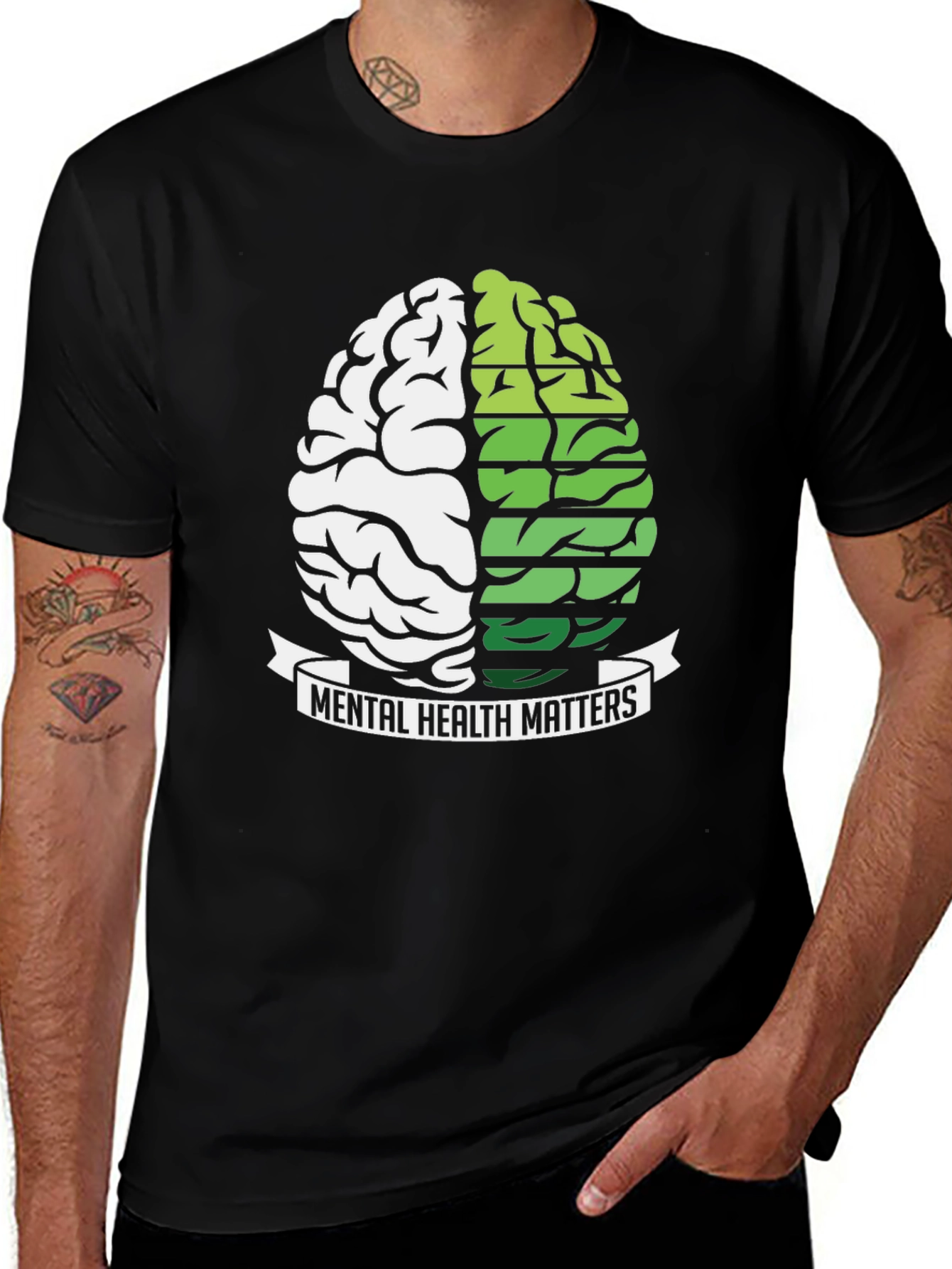 Variant 18 of Mental Health Matters Brain Graphic Tee - Unisex