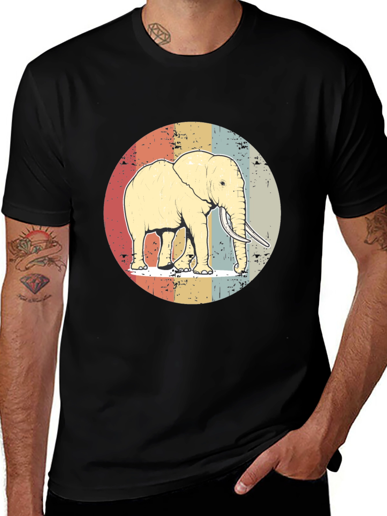 Variant 9 of Retro Elephant Graphic Tee
