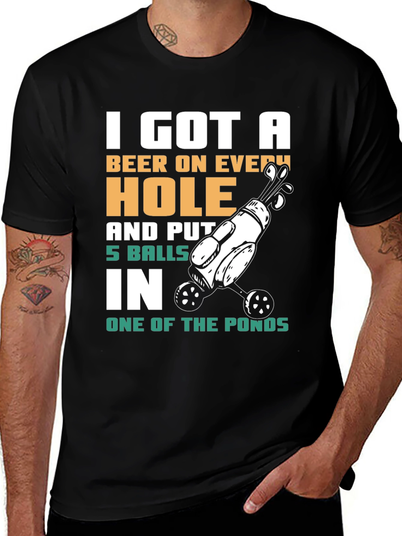Variant 15 of Funny Golf T-Shirt - Beer on Every Hole