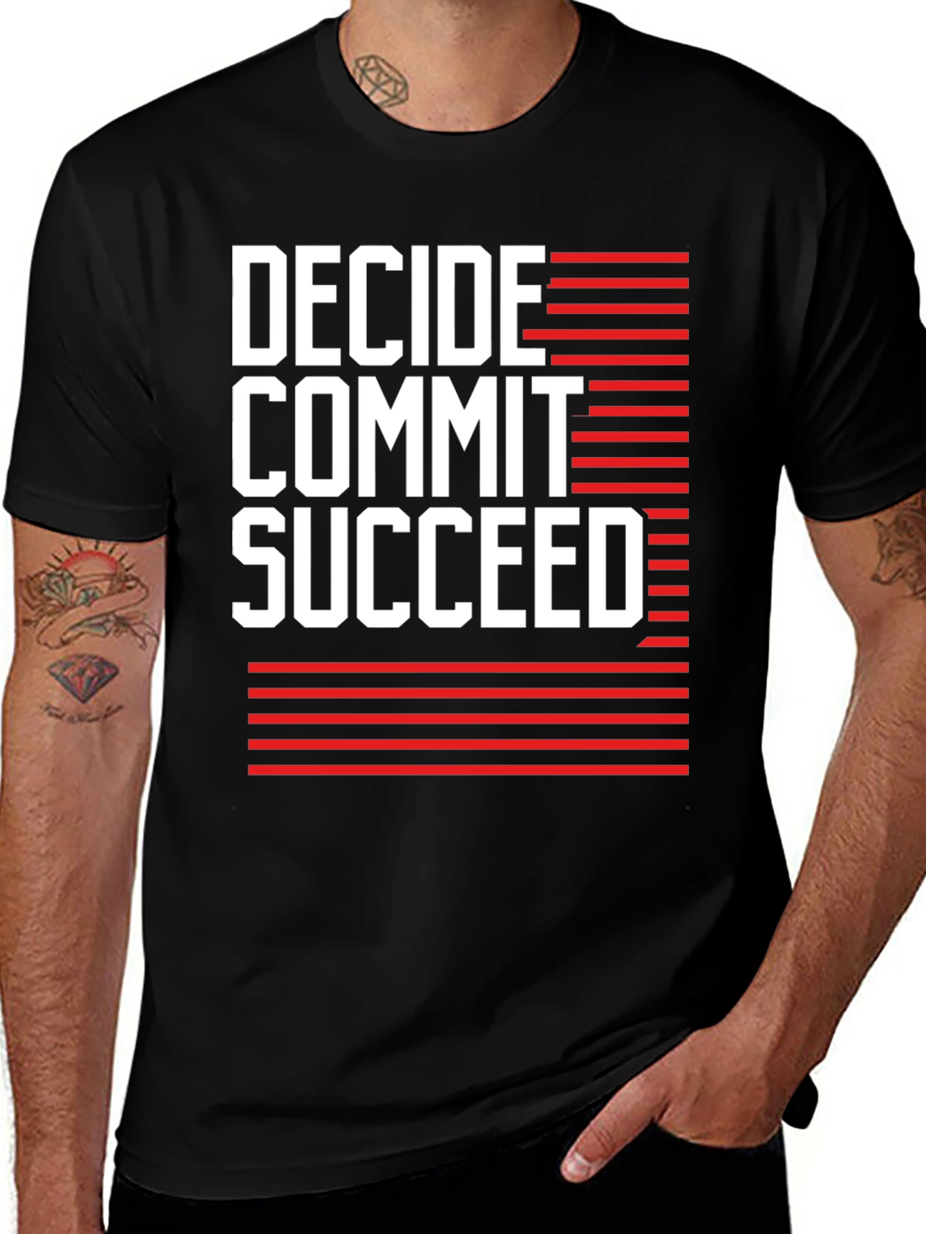 Variant 18 of Decide Commit Succeed Graphic T-Shirt