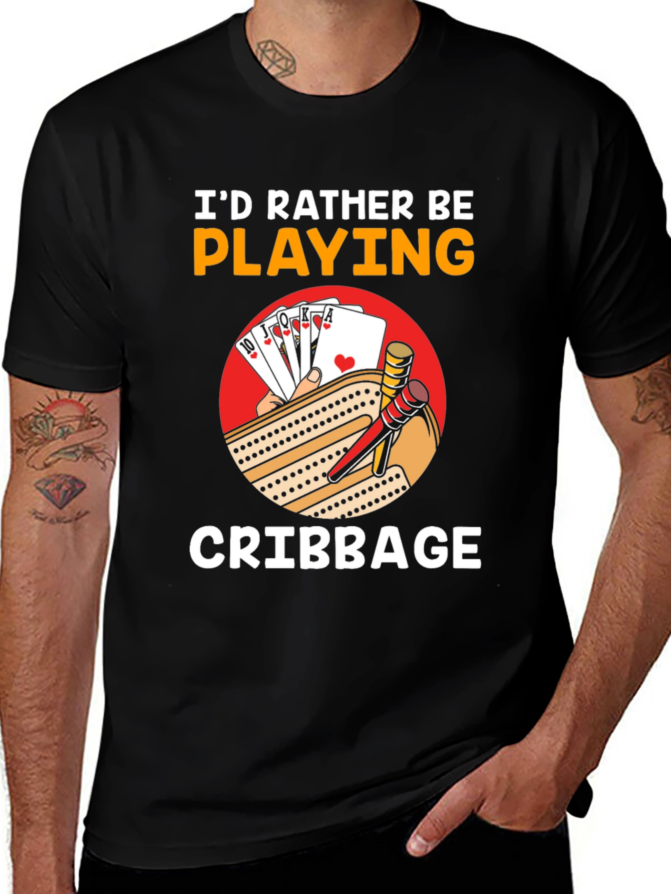 Cribbage Player T-Shirt - I'd Rather Be Playing