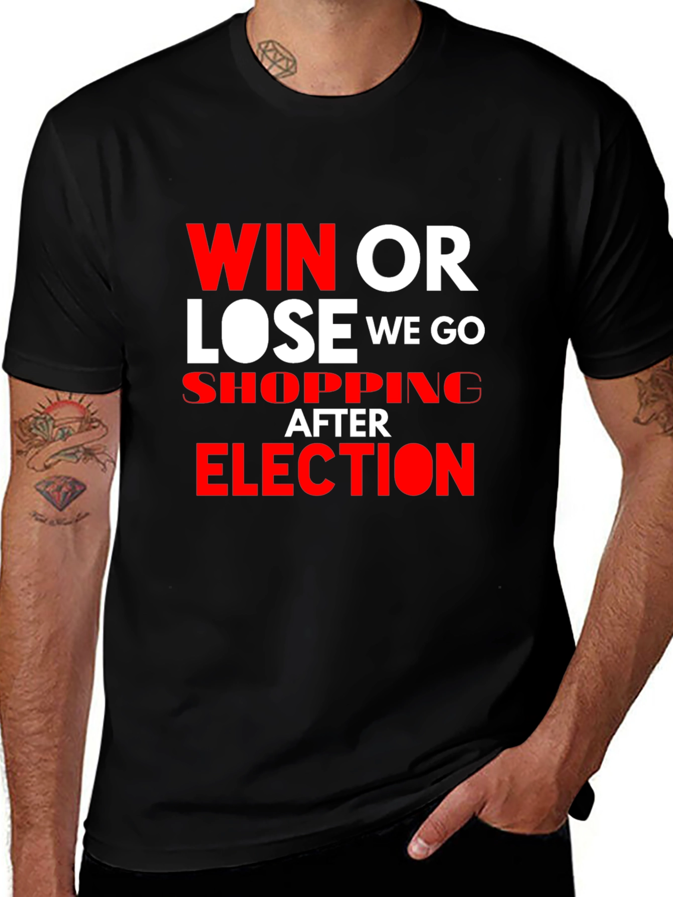 Variant 5 of Win or Lose Election Shopping T-Shirt