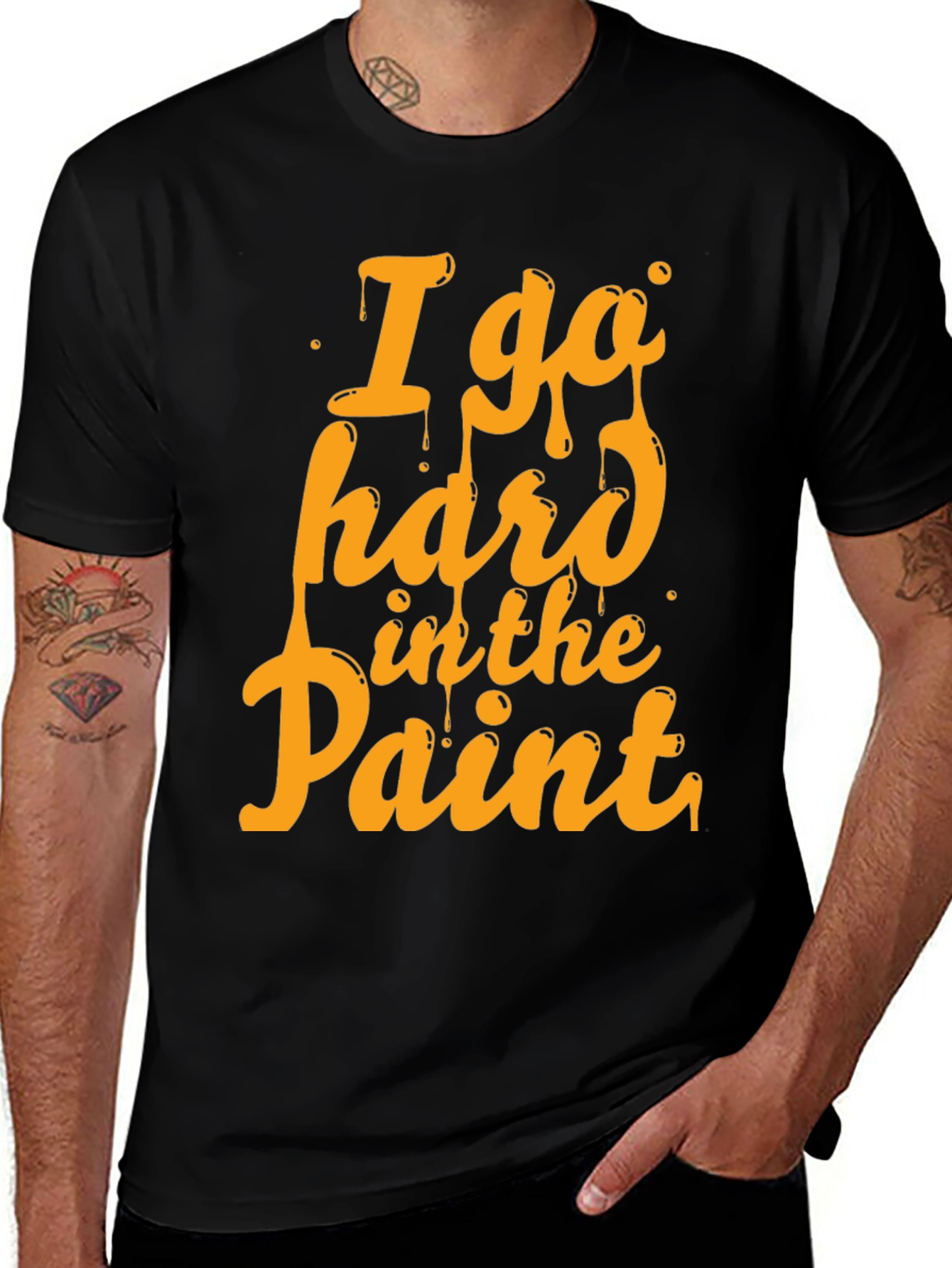 Variant 12 of I Go Hard in the Paint Graphic Tee - Black