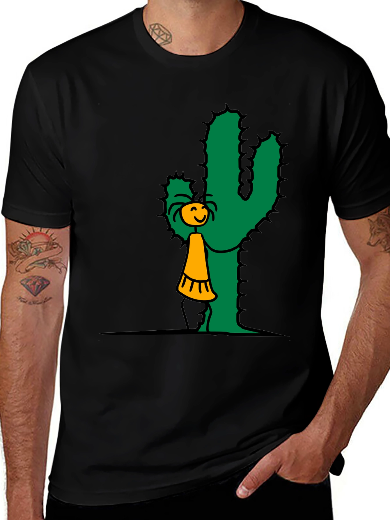 Variant 23 of Cactus Hug T-Shirt - Whimsical Graphic Tee