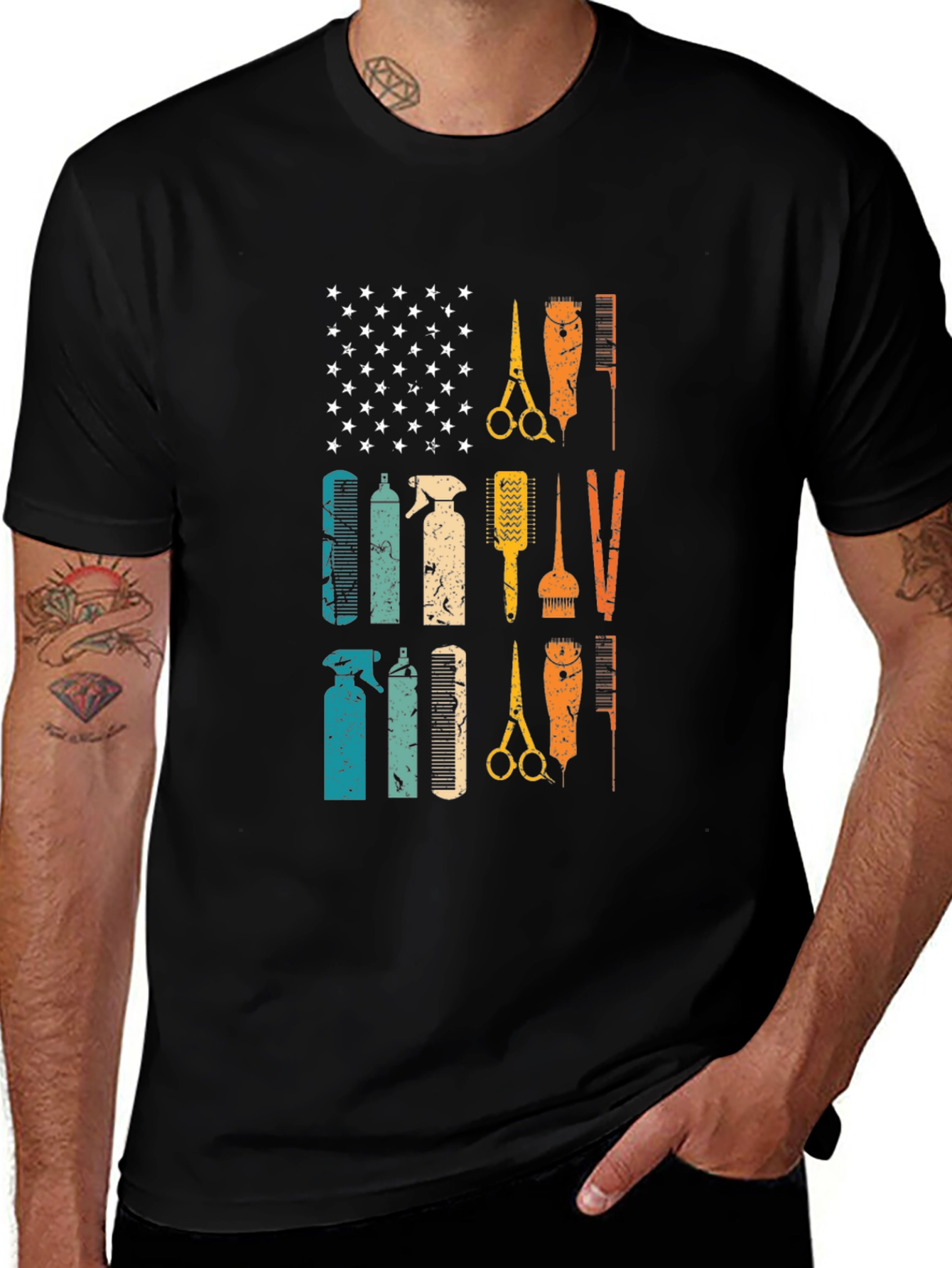 Variant 30 of Barber American Flag Graphic T-Shirt