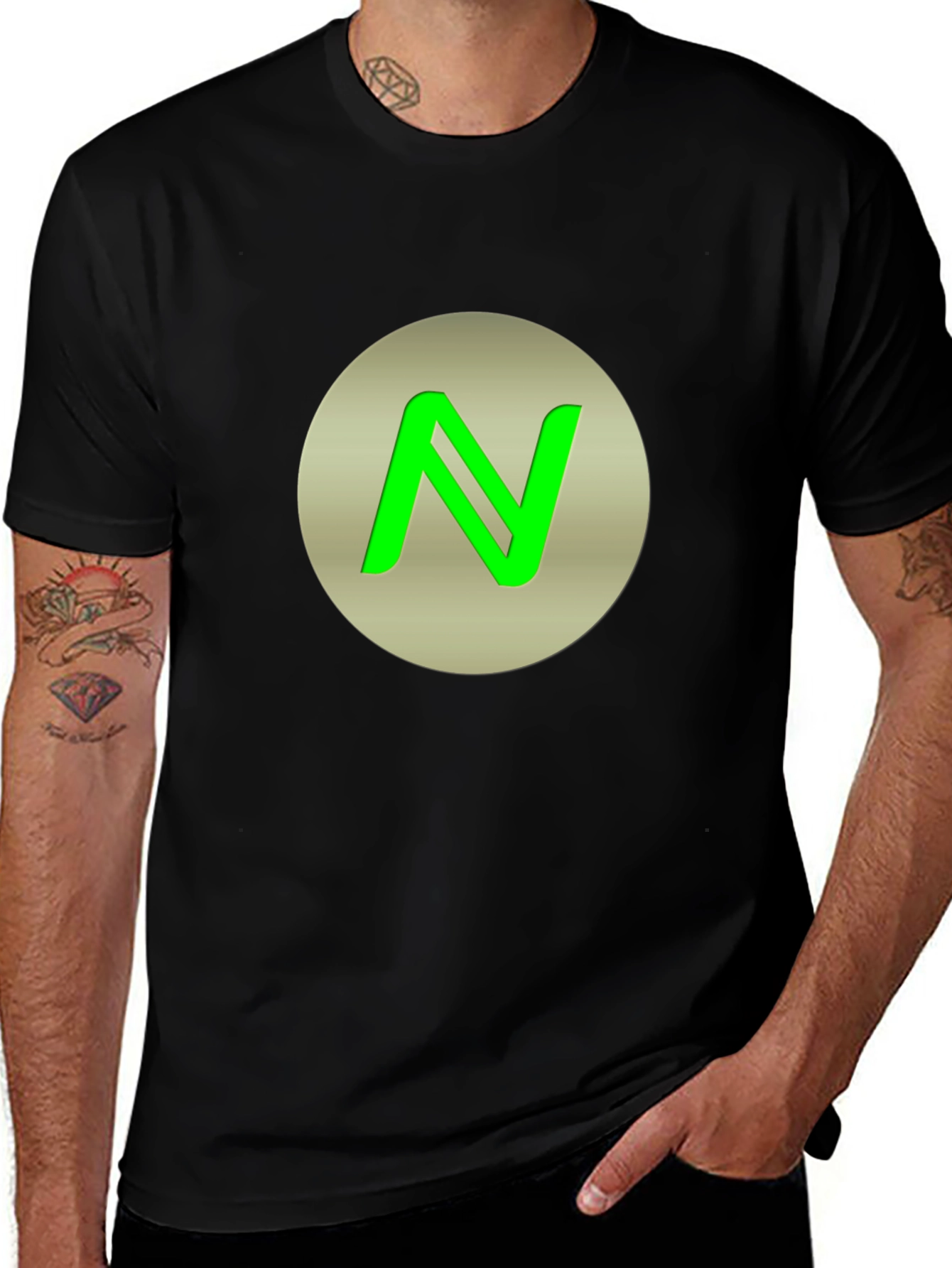 Variant 15 of Modern "N" Logo Black T-Shirt