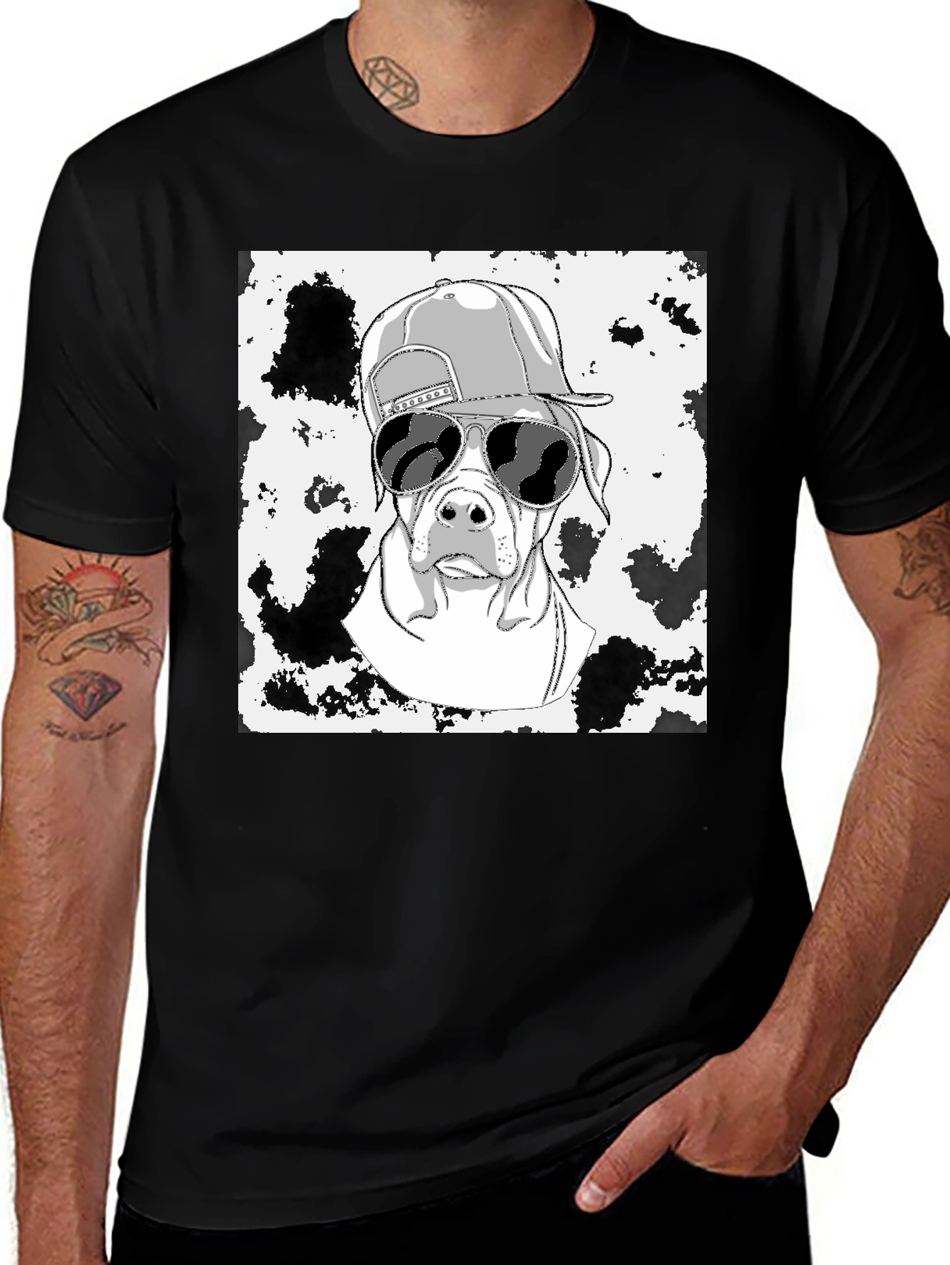 Variant 2 of Cool Dog Graphic Tee - Black Cotton T-Shirt