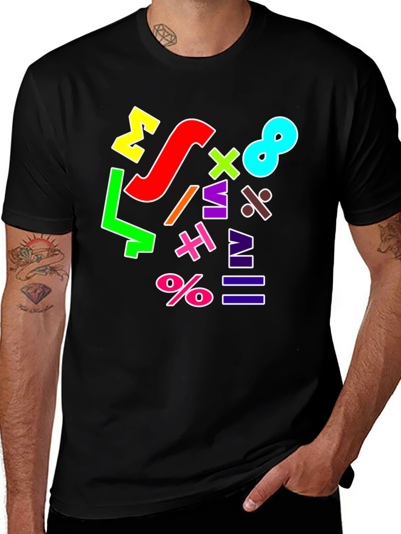 Variant 18 of Colorful Math Symbols T-Shirt