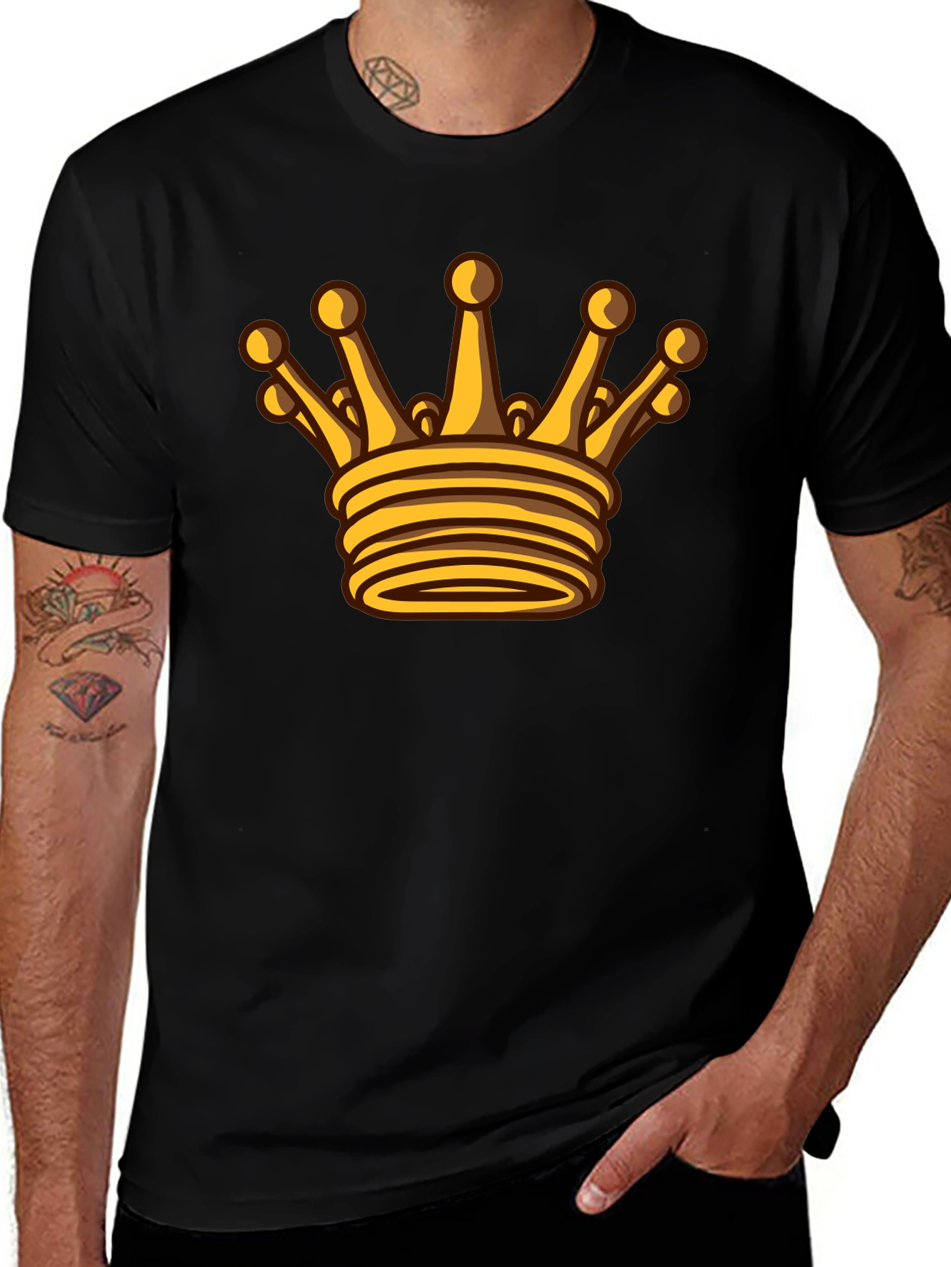 Variant 13 of Golden Crown Graphic Black T-Shirt