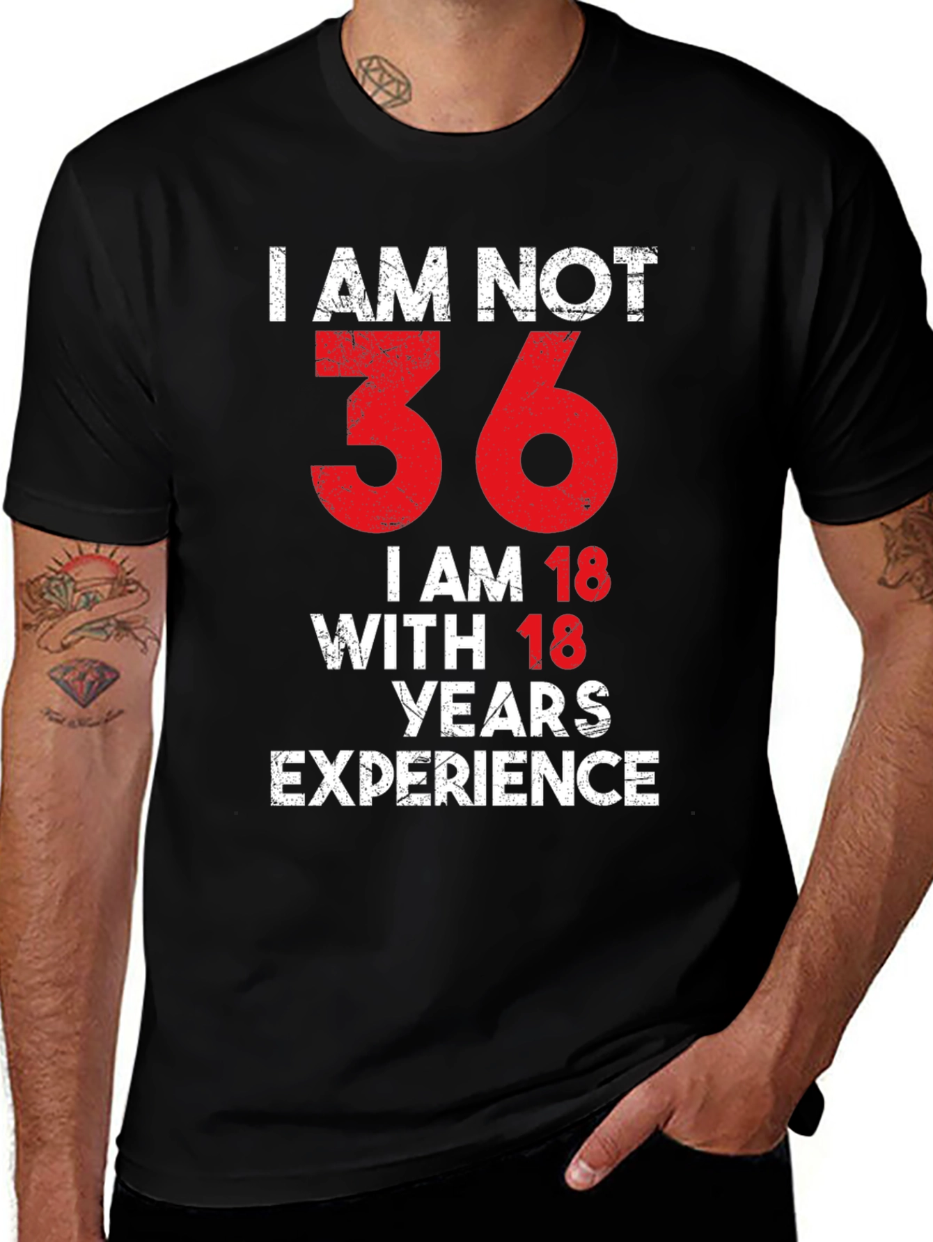 Variant 12 of Funny 36th Birthday T-Shirt - 18 with 18 Years Experience