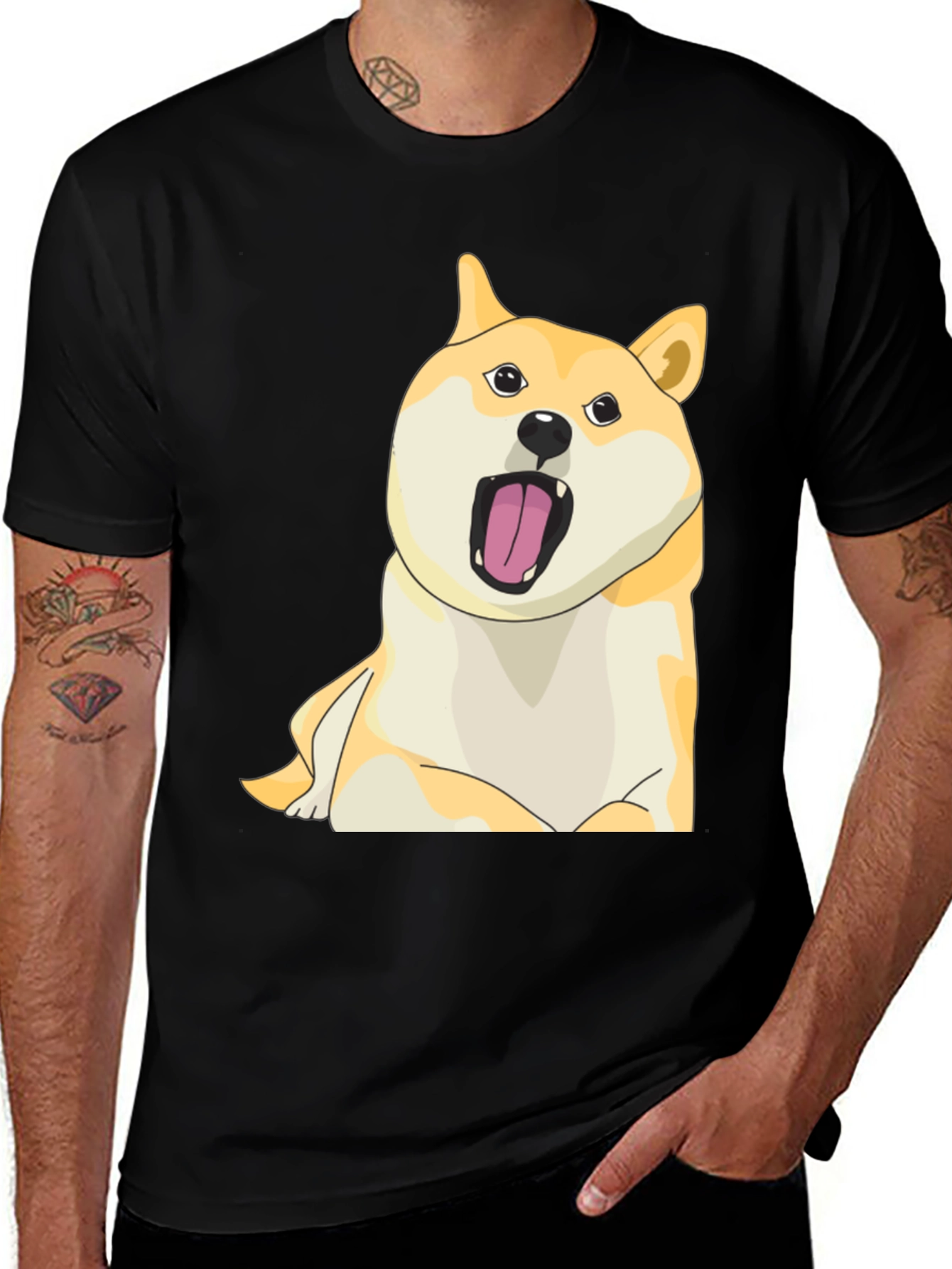 Variant 21 of Dogecoin Meme T-Shirt - Unisex Black Tee