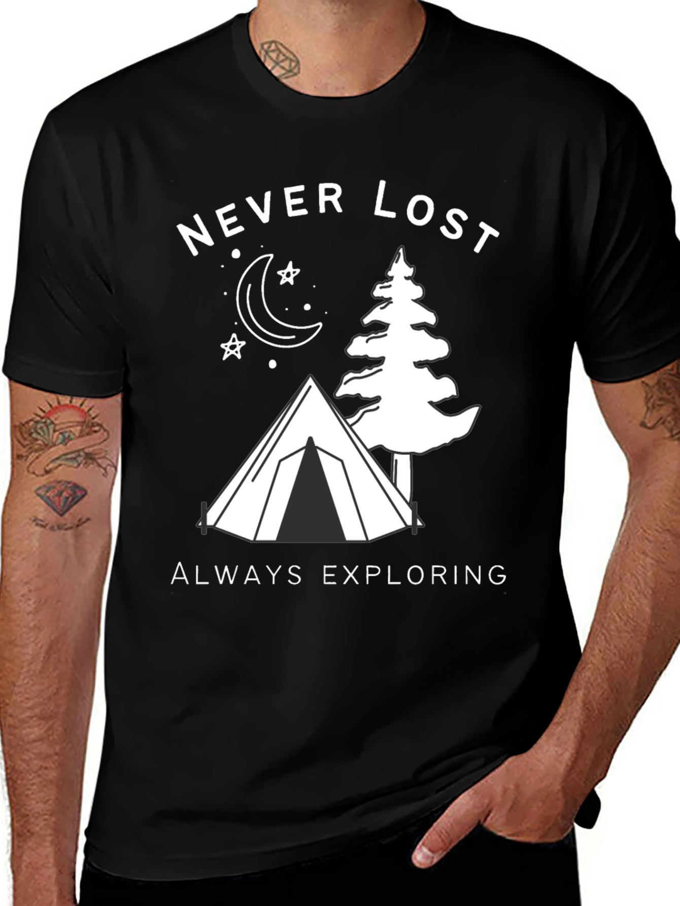 Black Never Lost Exploring Graphic T-Shirt main image