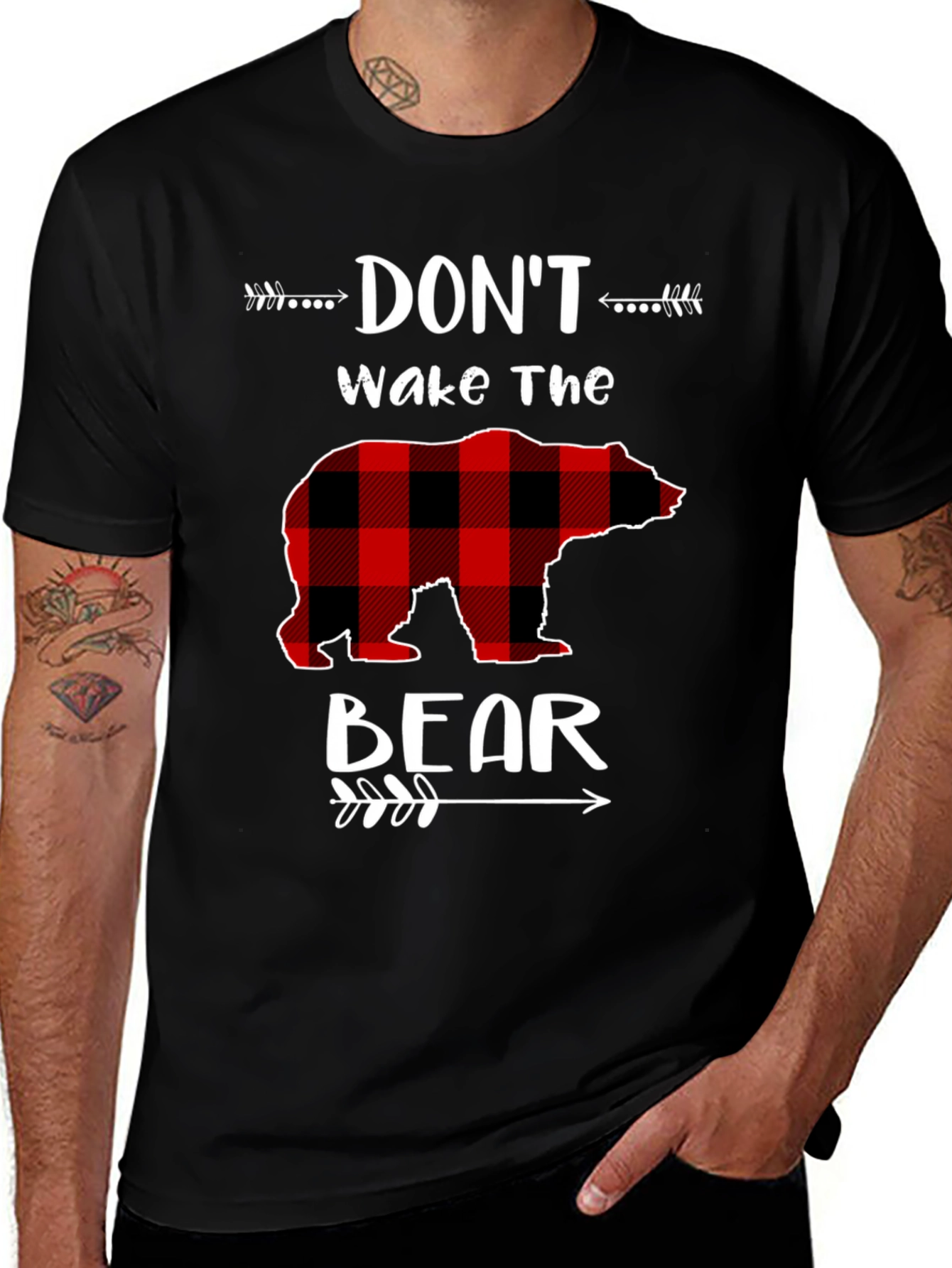 Variant 2 of Don't Wake The Bear Plaid Graphic Tee