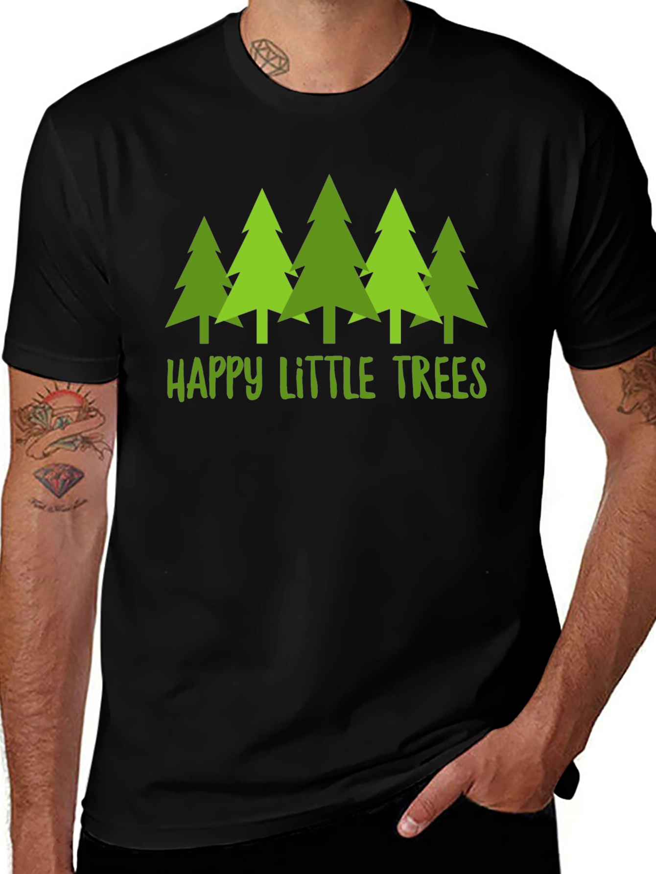 Variant 30 of Happy Little Trees Graphic T-Shirt - Nature Lover Tee