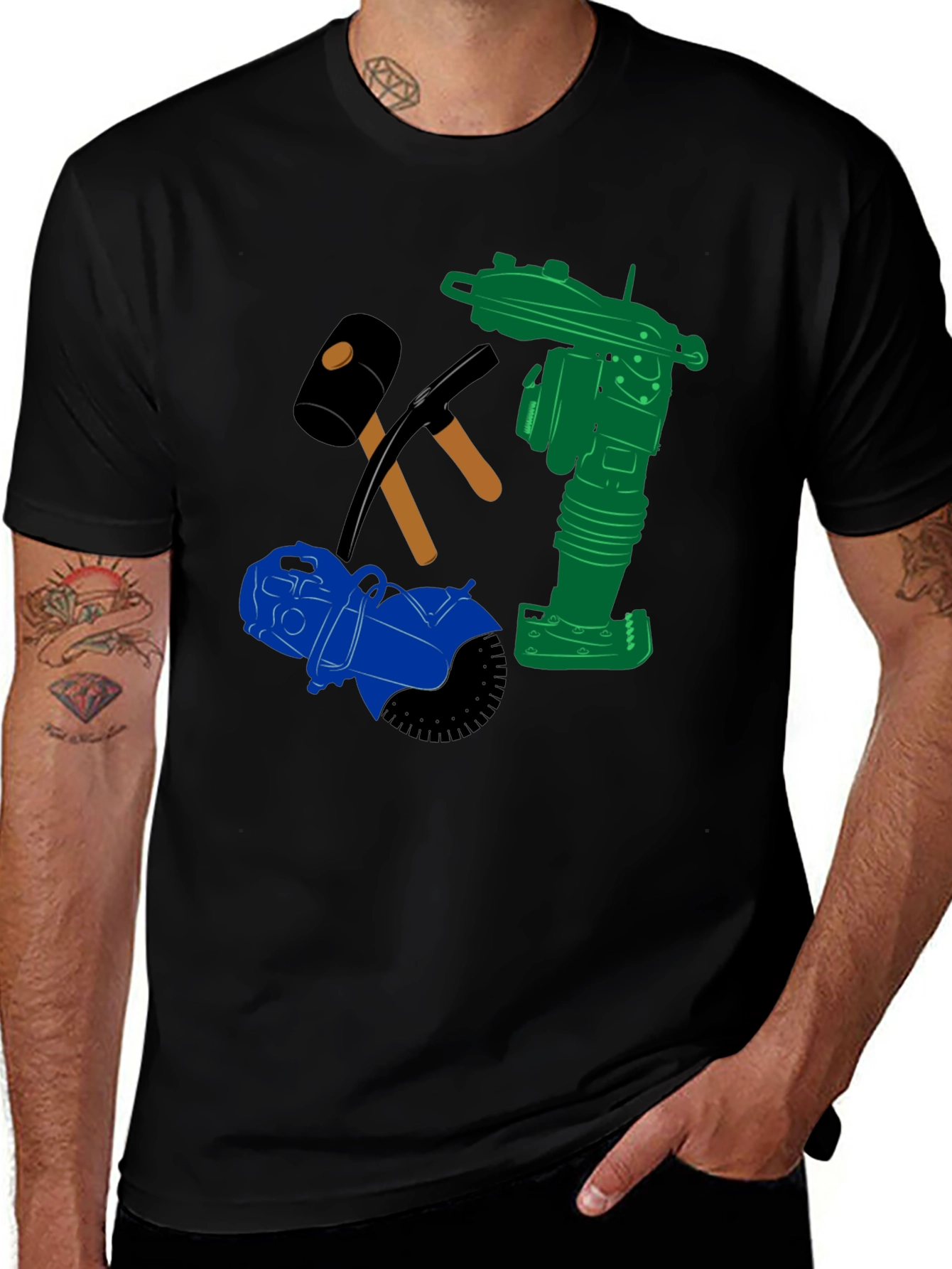 Construction Crew Tee: Heavy Duty Tools Graphic