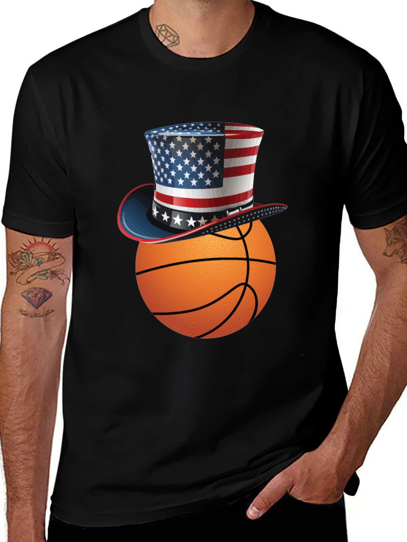 Variant 19 of Patriotic Basketball T-Shirt - USA Pride