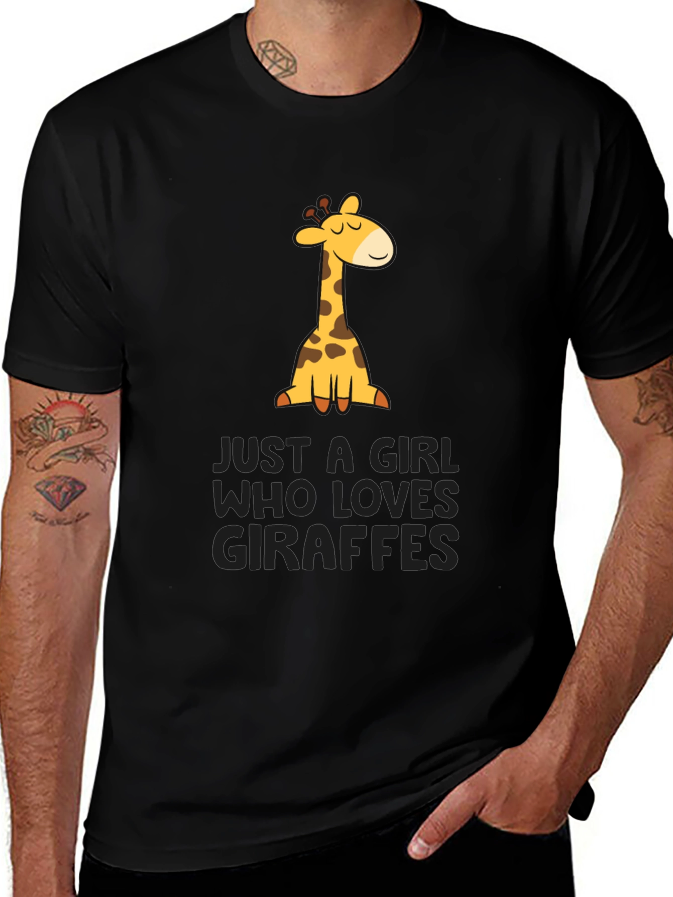 Variant 2 of Giraffe Lover T-Shirt - Just A Girl Who Loves Giraffes Tee