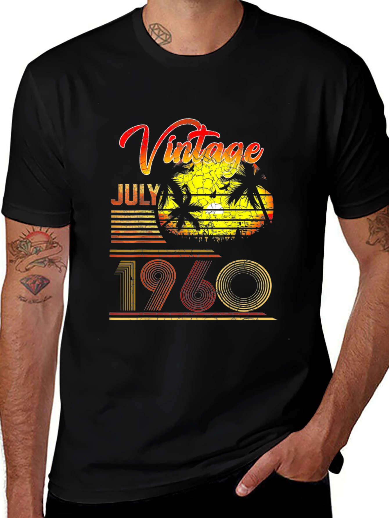 Variant 28 of Vintage July 1960 Birthday T-Shirt