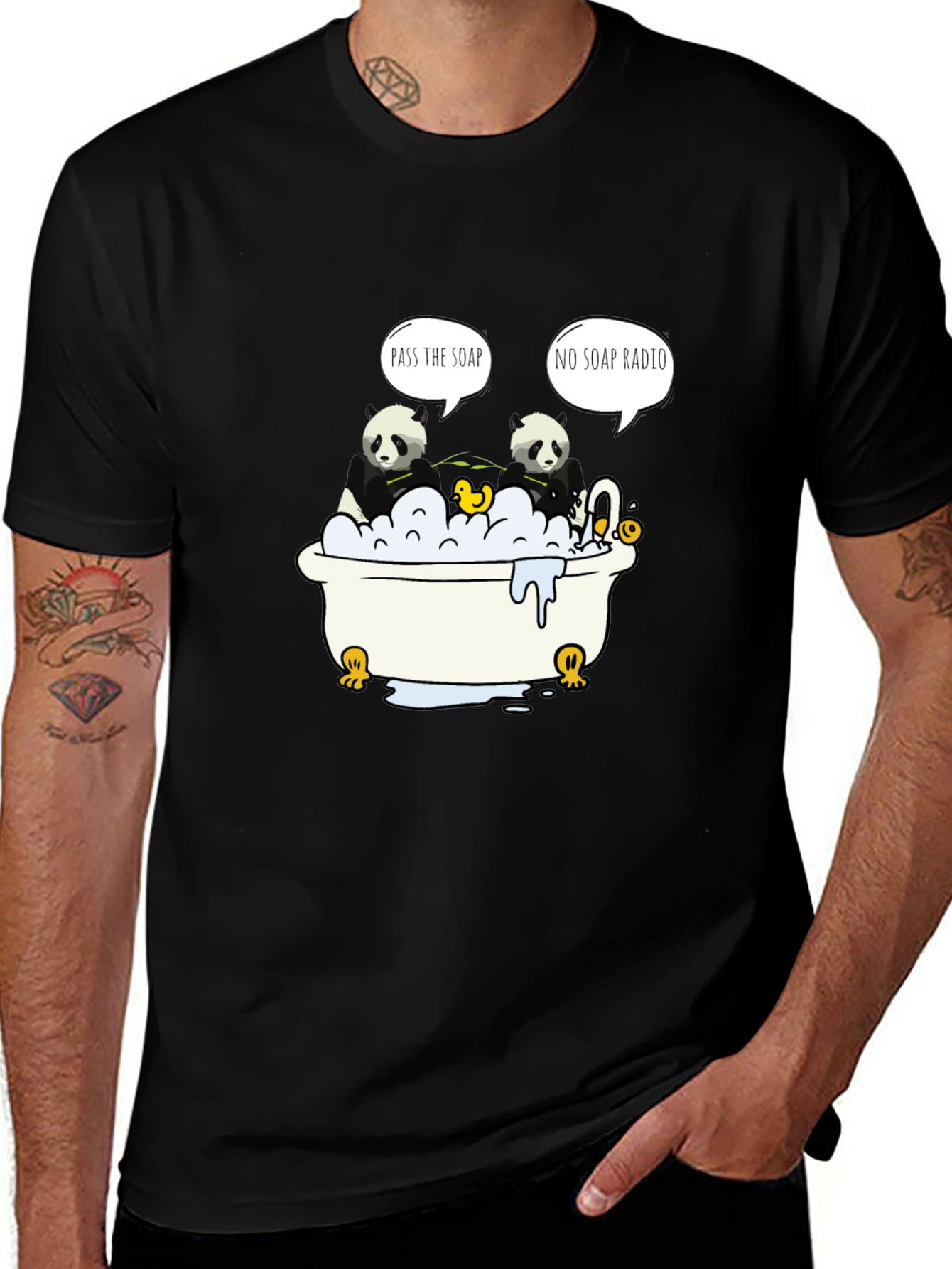 Variant 6 of Panda Bath T-Shirt: Funny Panda Design