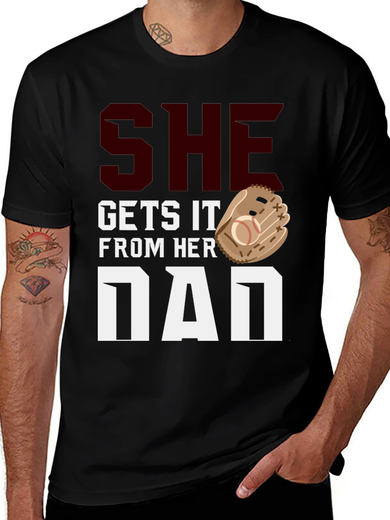 Variant 20 of She Gets It From Her Dad Baseball T-Shirt