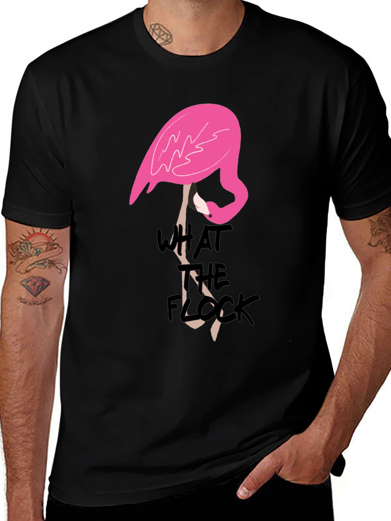 Variant 21 of What the Flock T-Shirt - Quirky Flamingo Tee