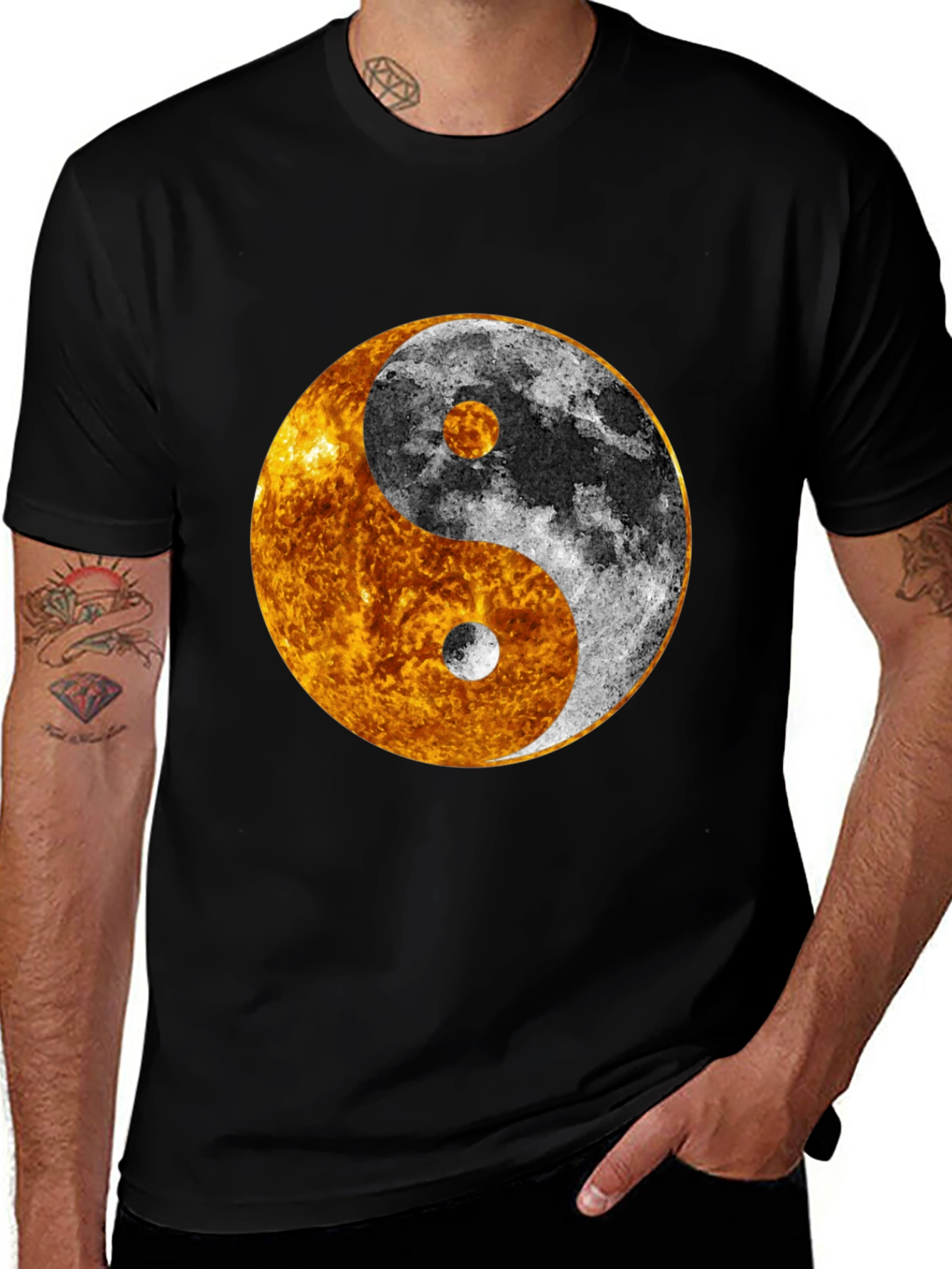 Yin Yang Sun & Moon Graphic T-Shirt - Balance Design
