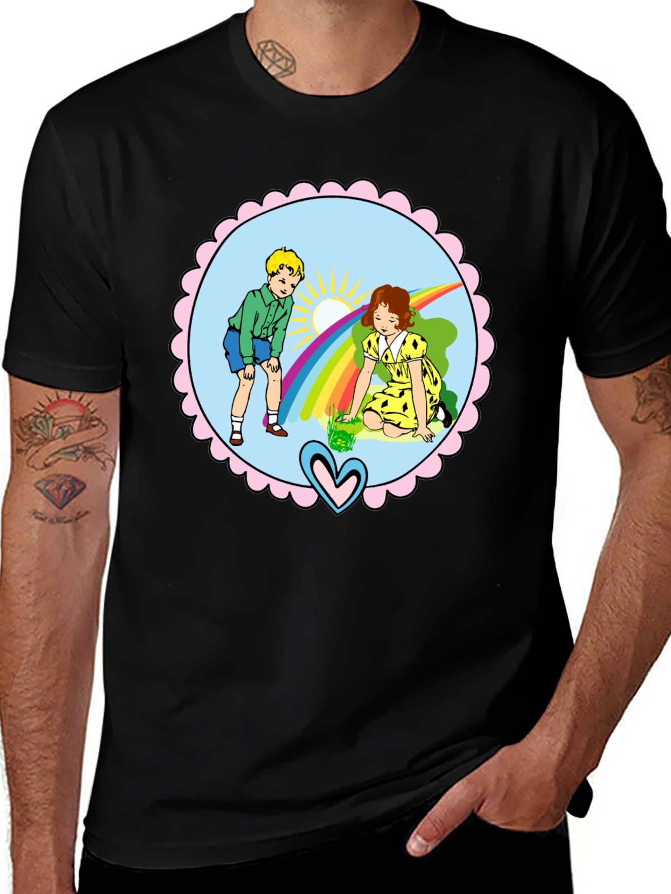 Variant 22 of Retro Kids Rainbow Graphic Tee