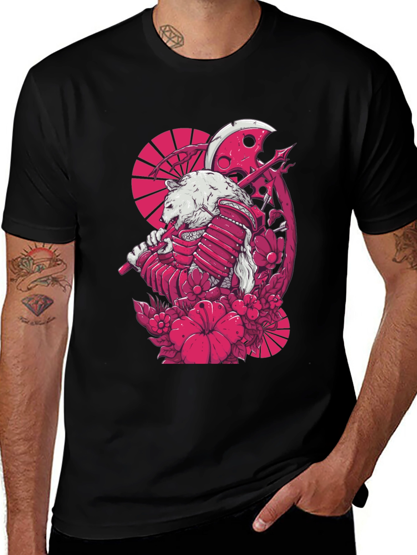 Variant 28 of Samurai Bear Graphic T-Shirt - Unique Design
