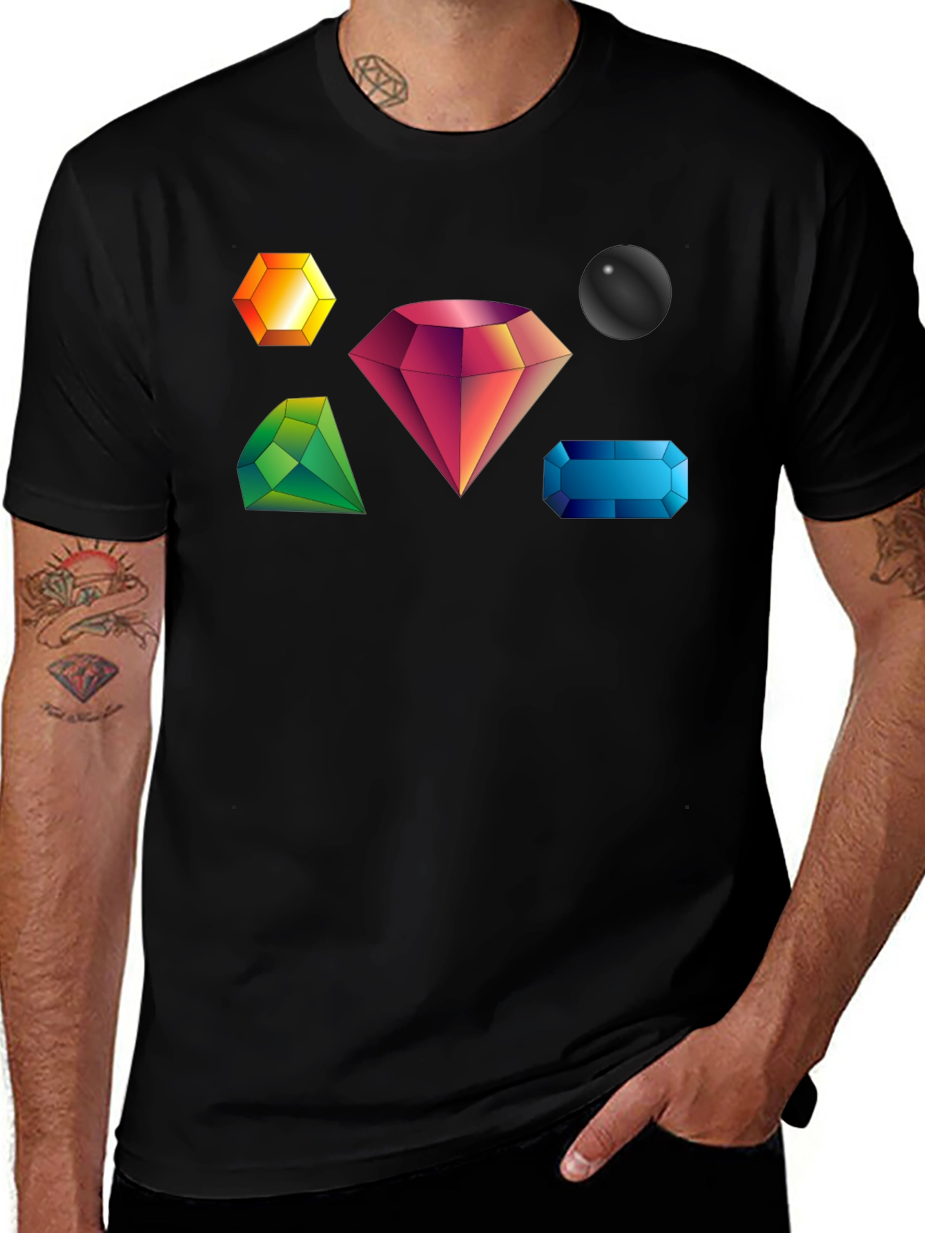 Variant 6 of Gemstone Graphic Black Tee