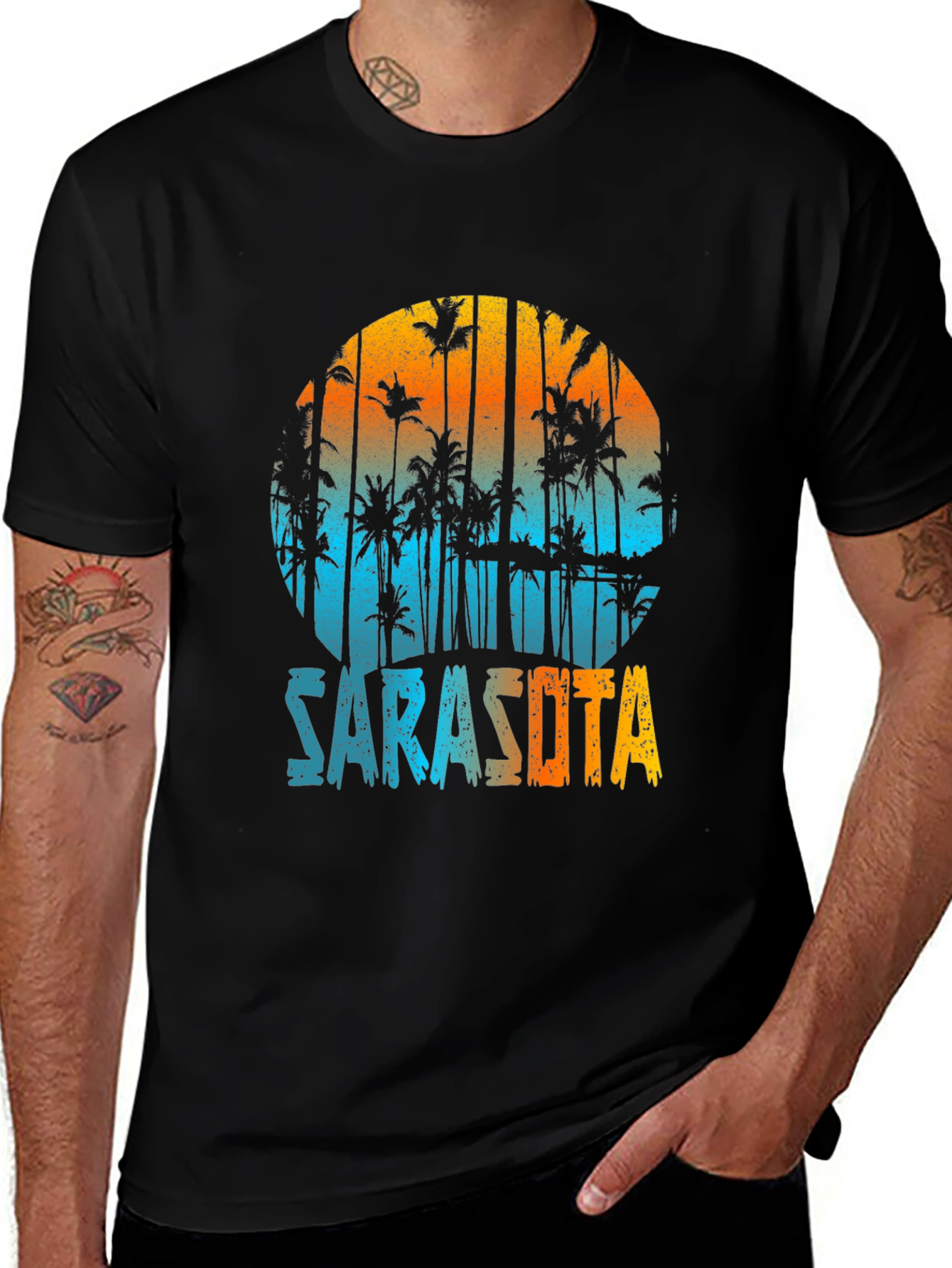 Sarasota Palm Sunset Graphic Tee