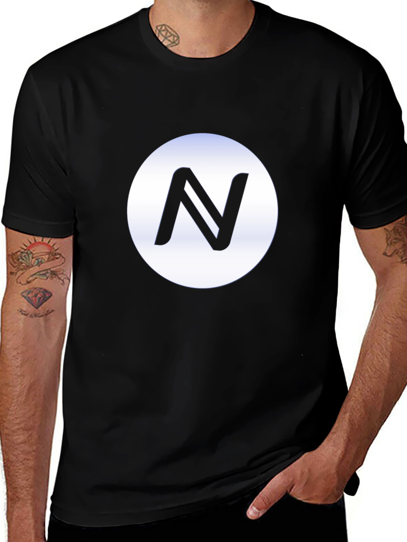 Variant 11 of Black T-Shirt with Circle N Logo