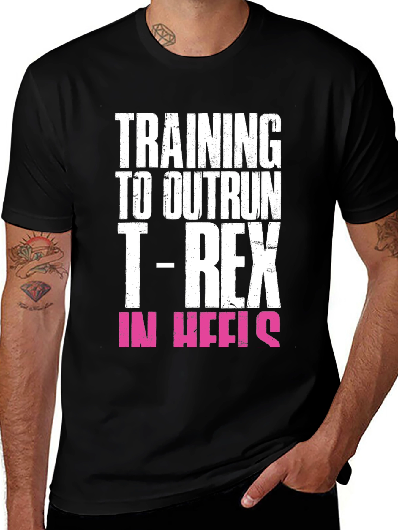 Variant 23 of Training to Outrun T-Rex T-Shirt