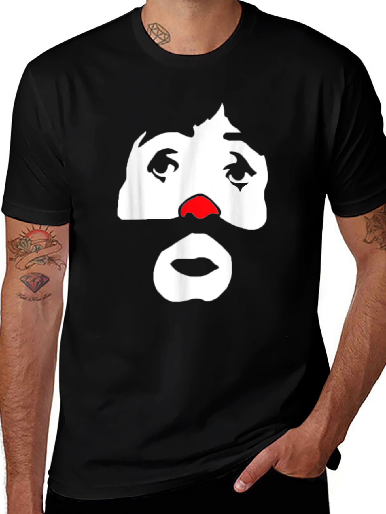 Variant 21 of Sad Clown Graphic Tee - Men's Black T-Shirt
