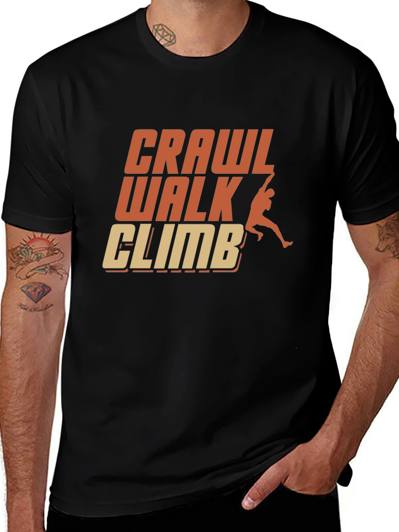 Variant 2 of Crawl Walk Climb Graphic Tee - Black