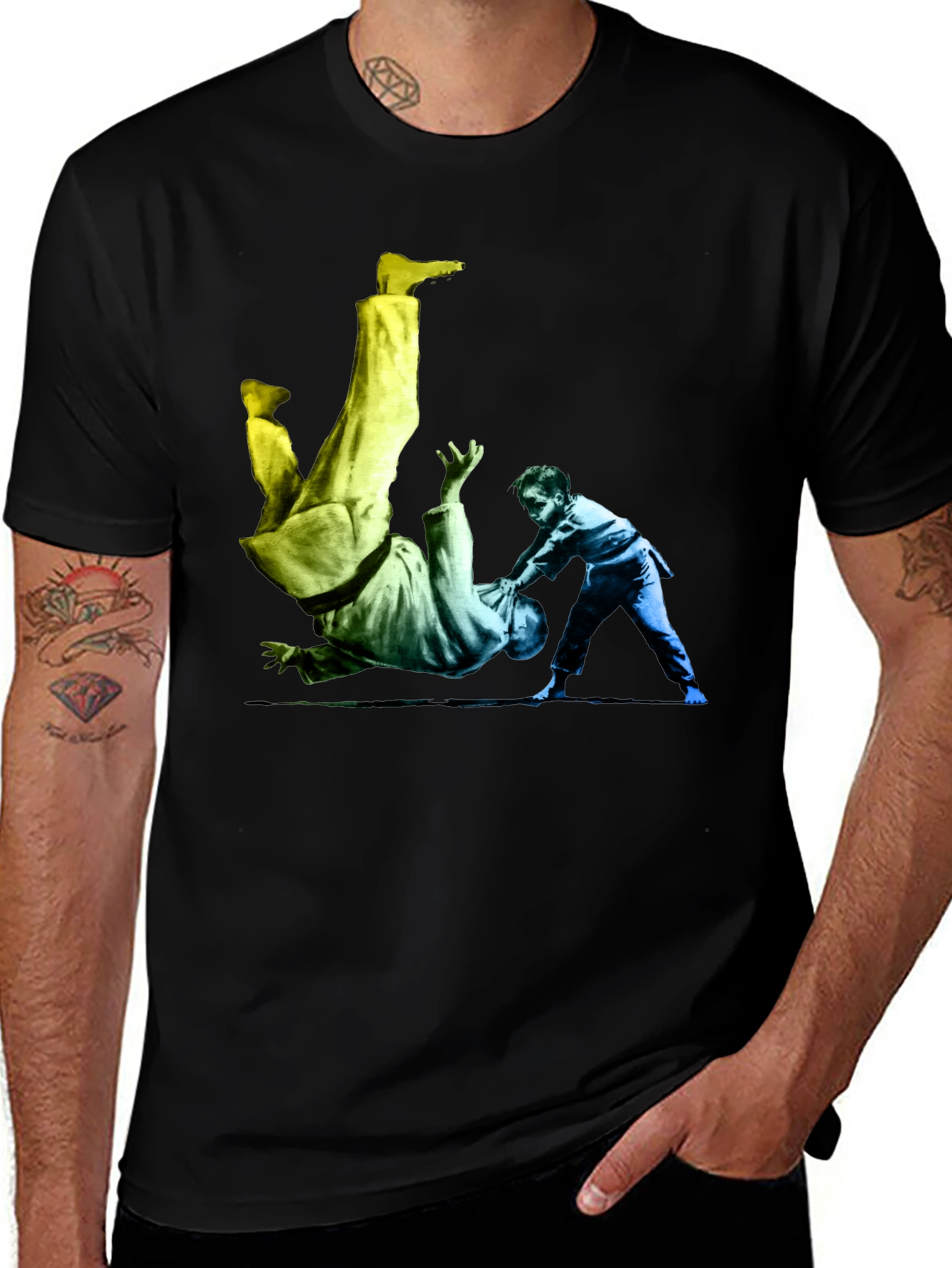 Judo Throw Graphic Black T-Shirt