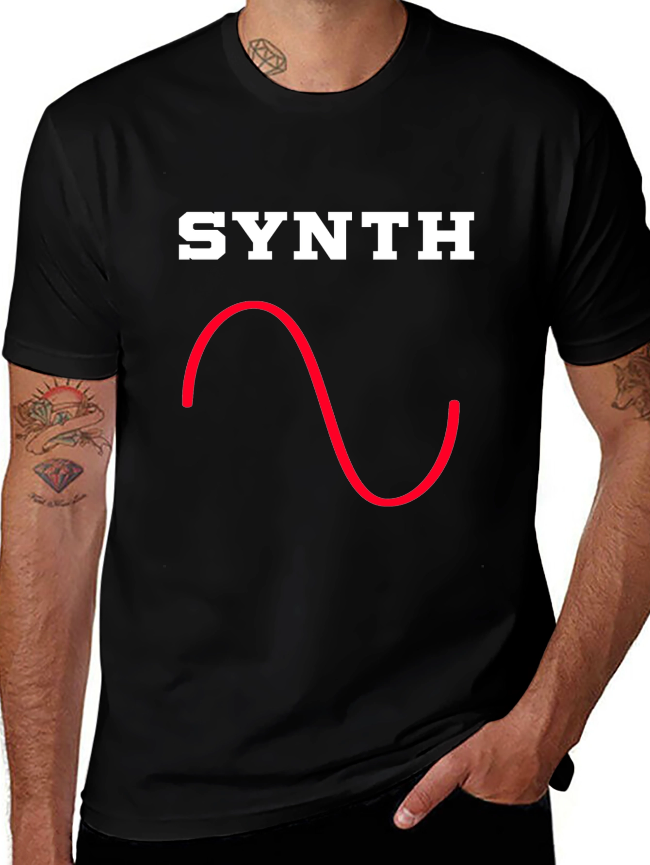 Variant 14 of Synth Waveform Graphic Tee - Black T-Shirt
