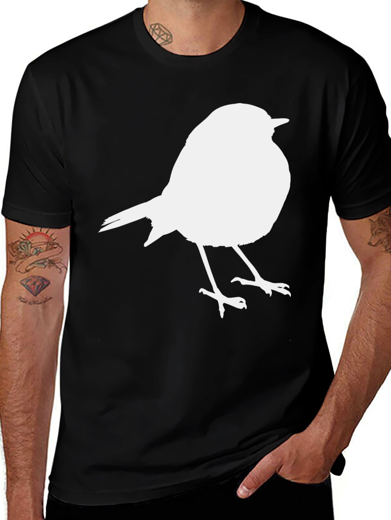 Variant 10 of Bird Graphic Print Crew Neck T-Shirt