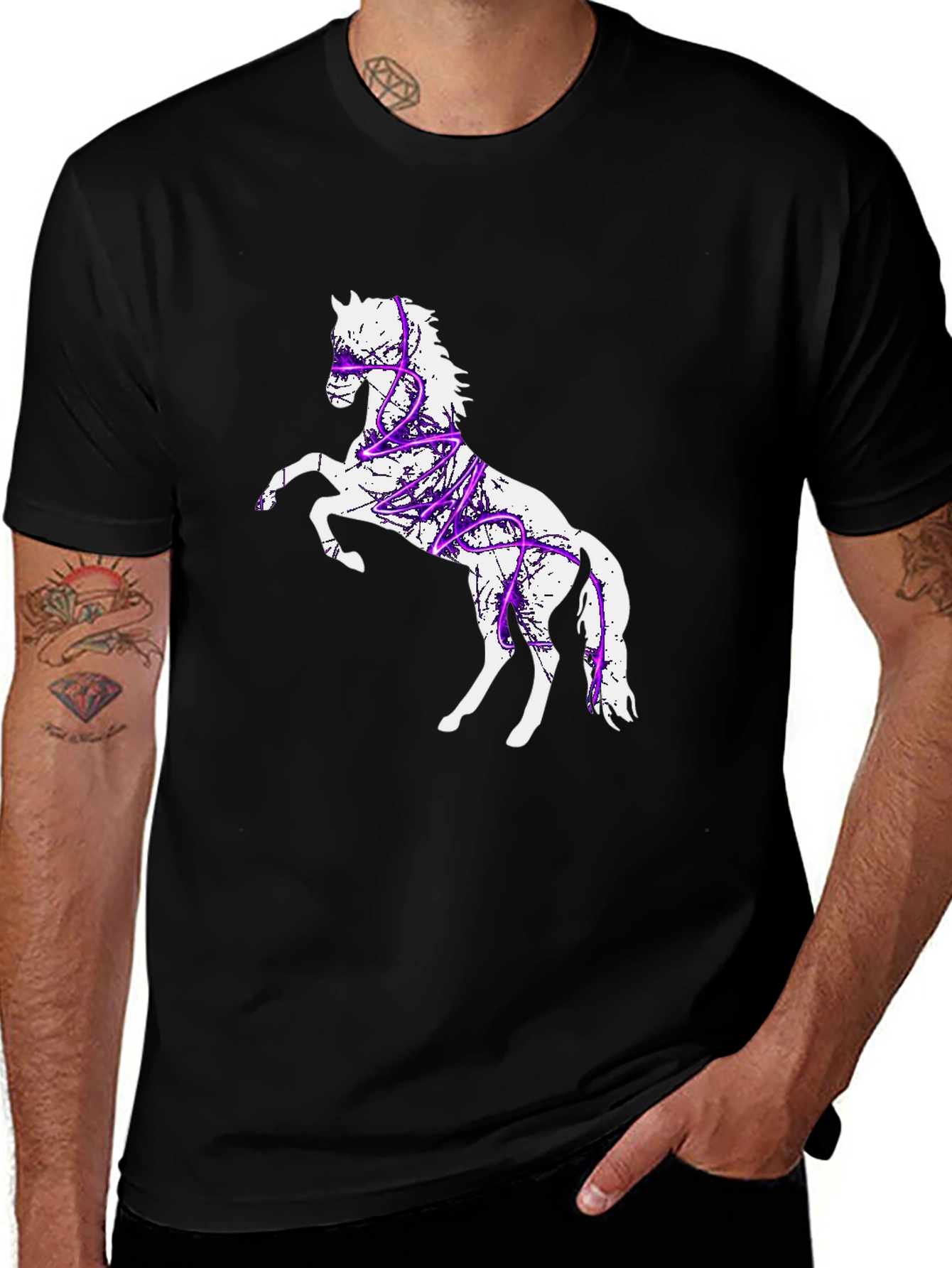 Variant 22 of Horse Graphic T-Shirt - Black
