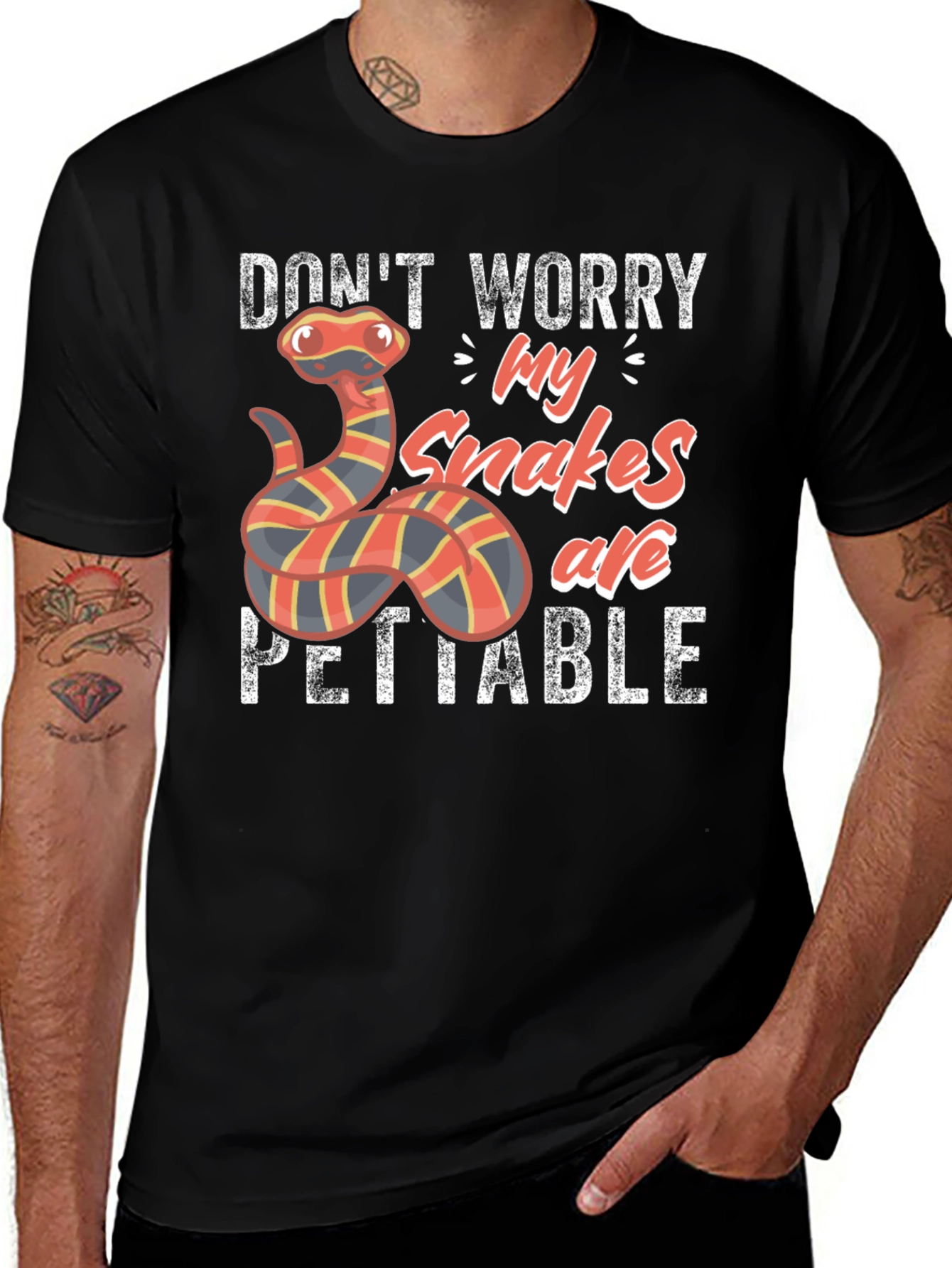 Variant 28 of Snakes are PETTABLE Funny T-Shirt