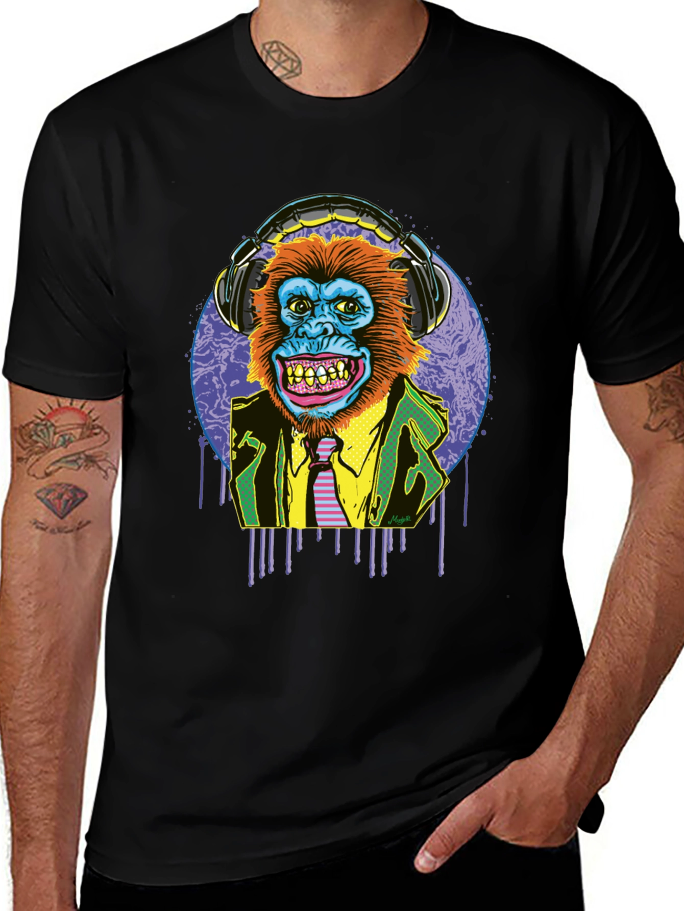 Variant 21 of Funky Monkey Graphic T-Shirt - DJ Ape Design