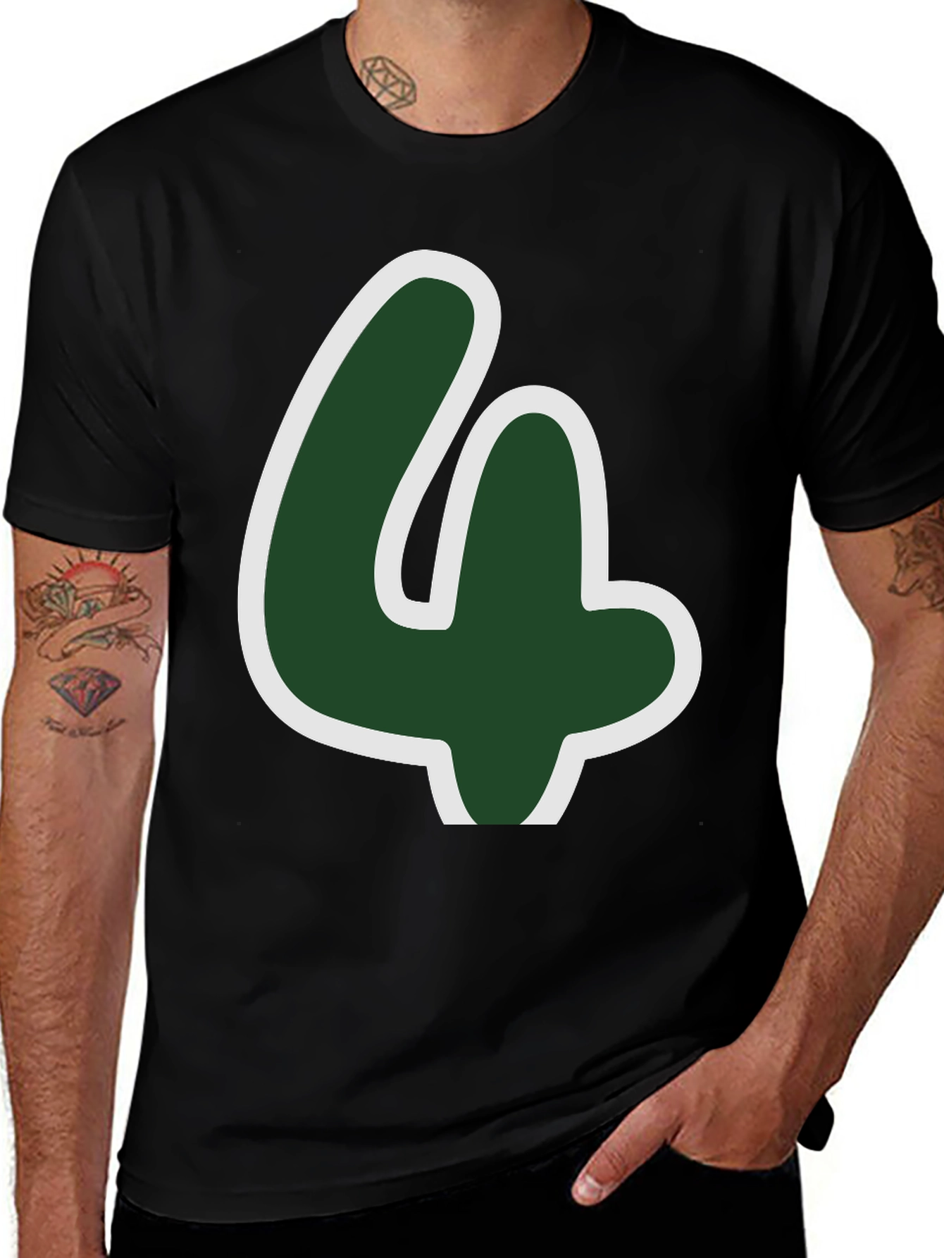 Variant 25 of Lucky Number Four T-Shirt - Fun Graphic Tee