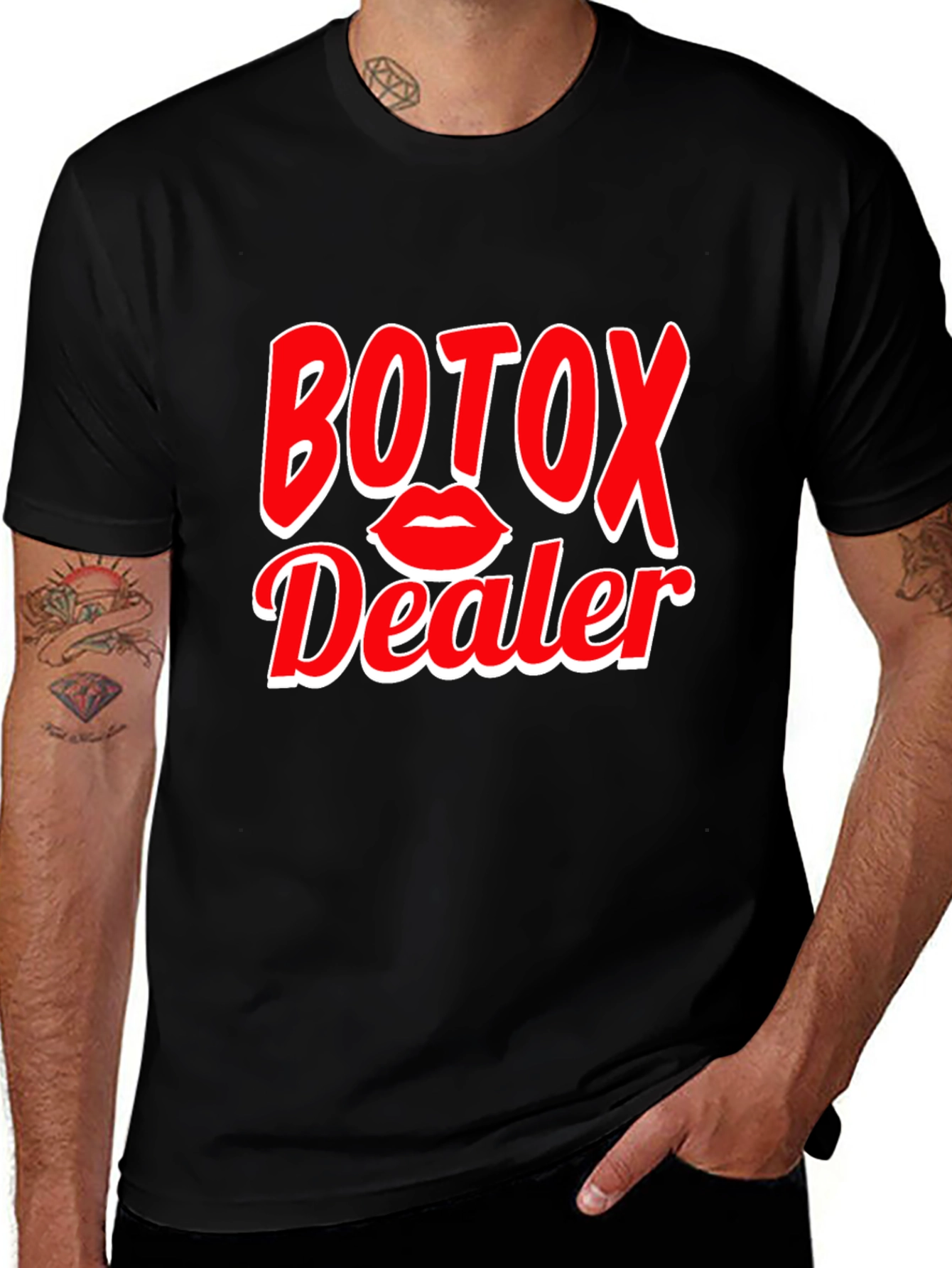 Variant 29 of Botox Dealer Graphic T-Shirt - Black Cotton