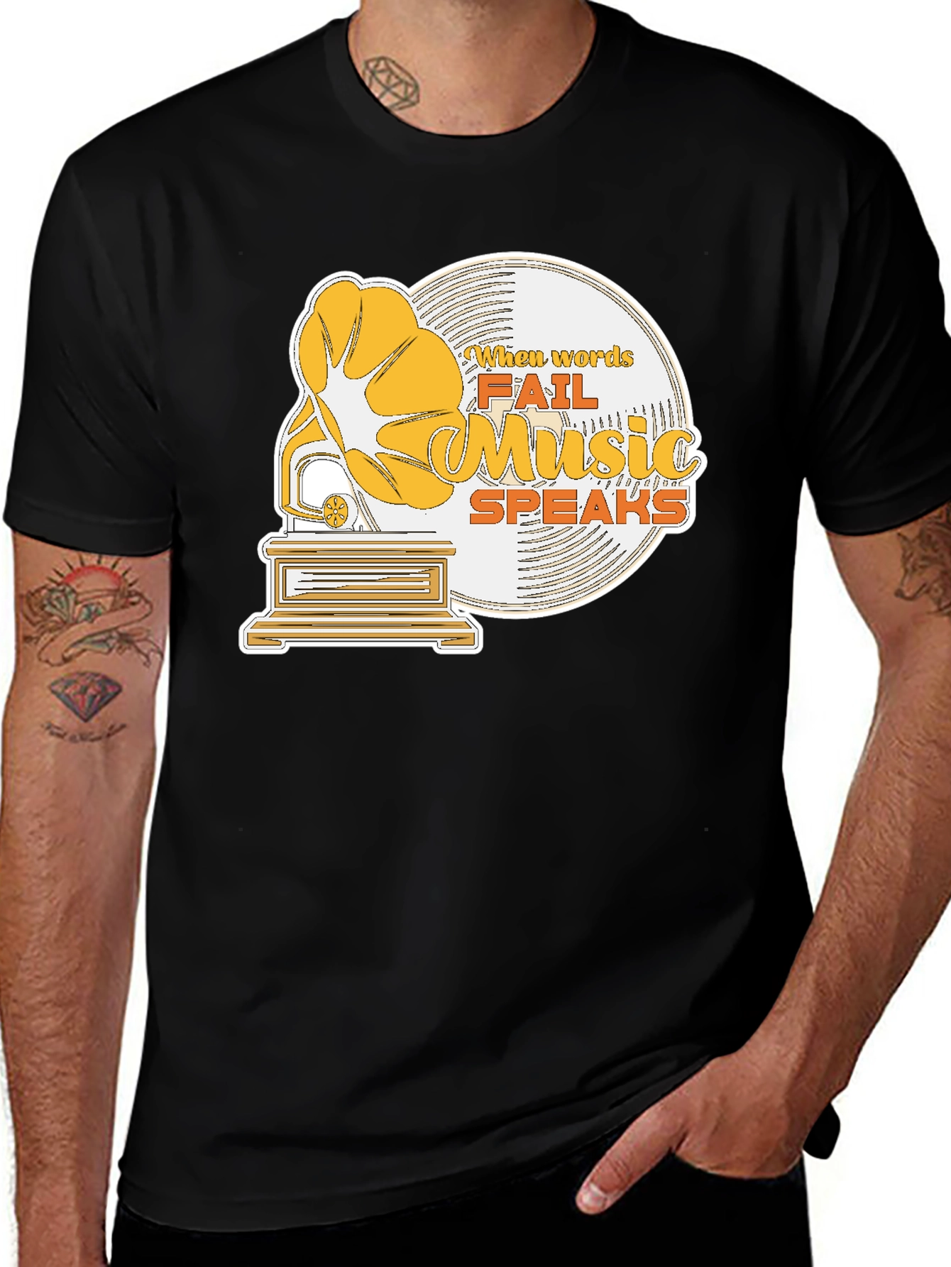 Variant 27 of Retro Music Speaks Graphic Tee - Vintage Style T-Shirt