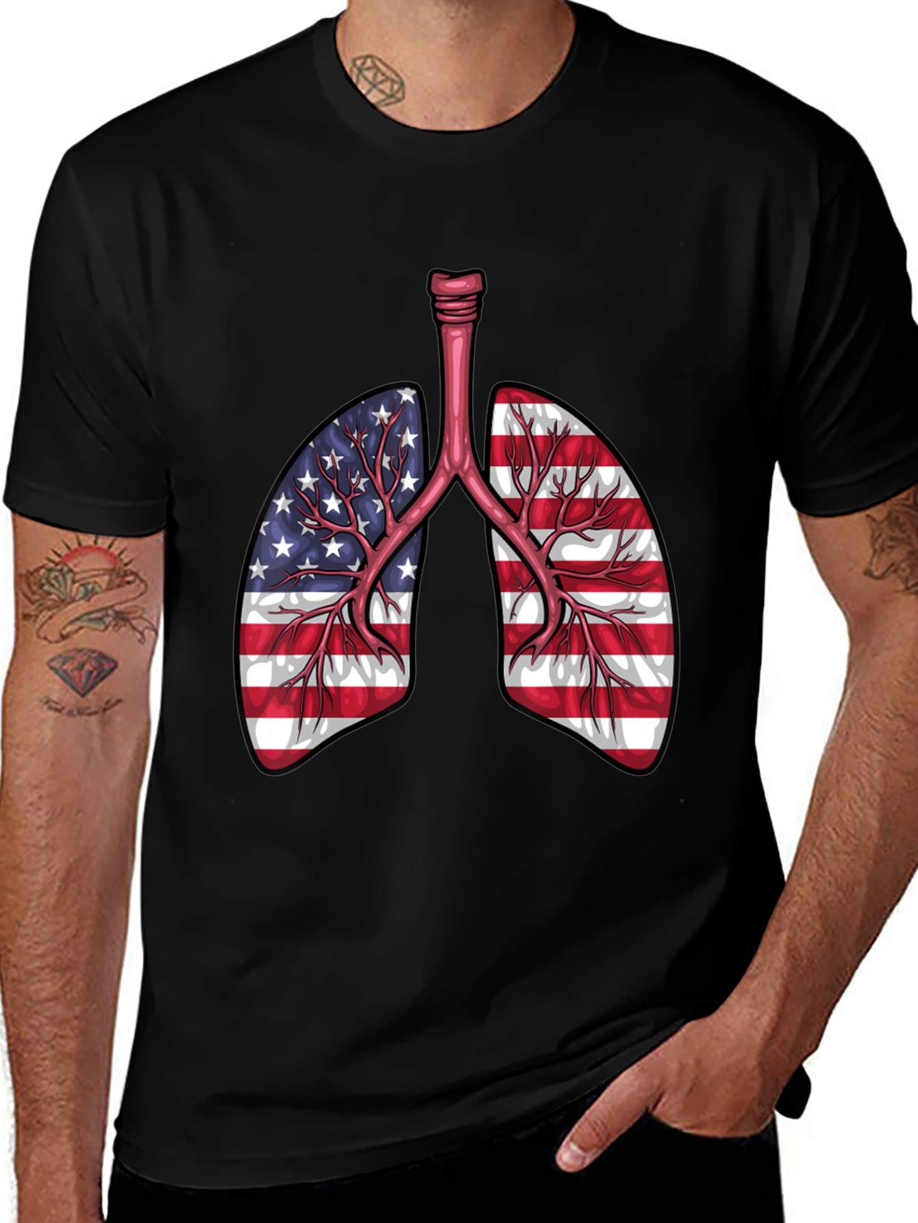 Variant 27 of Patriotic Lungs Graphic T-Shirt