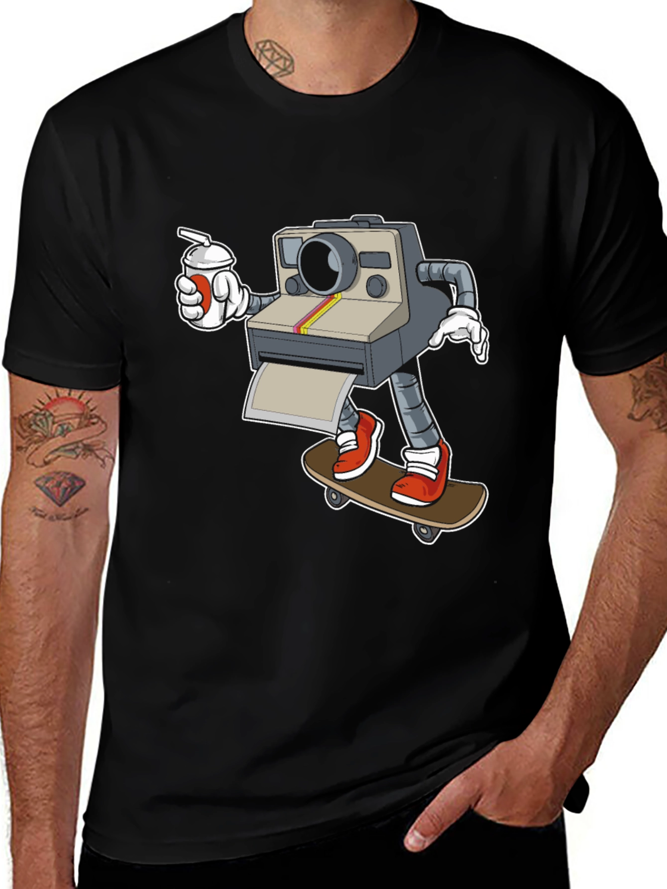 Variant 15 of Retro Camera Skateboarder Graphic T-Shirt