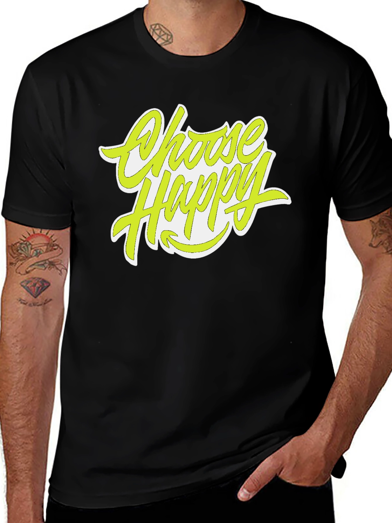 Variant 17 of Choose Happy Graphic Tee - Stylish Positive Vibes Shirt