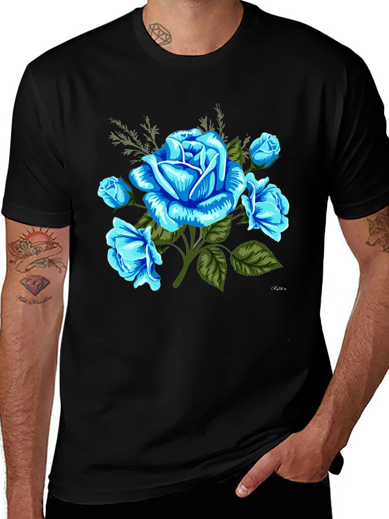 Variant 7 of Blue Rose Graphic T-Shirt